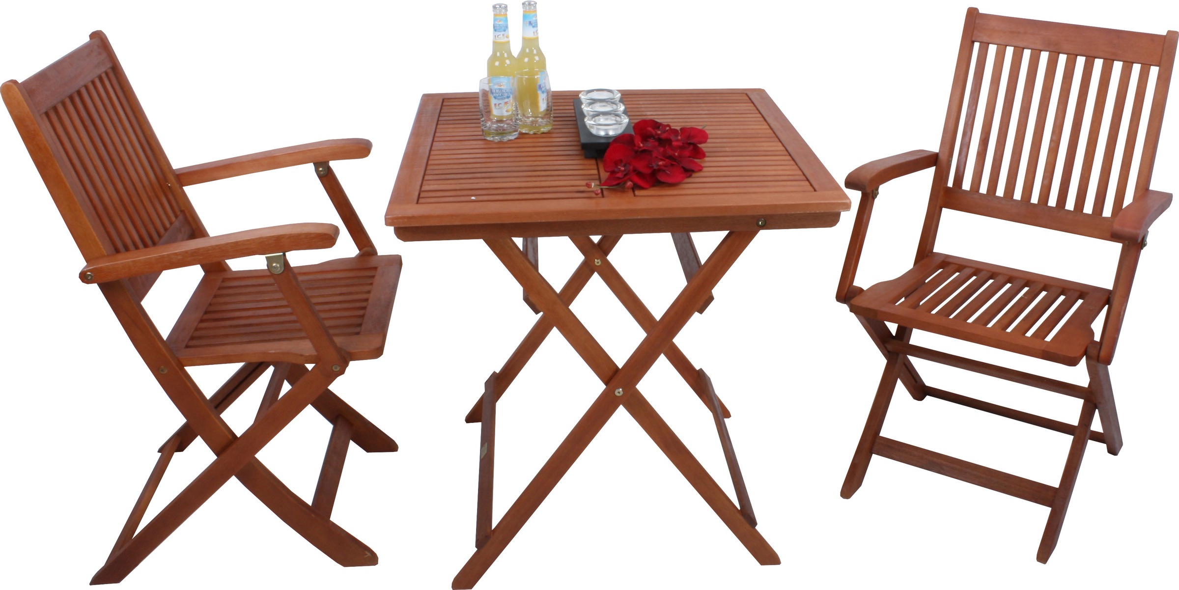 Garden Pleasure Balkonset »»SEATTLE«« 2 Stühle (klappbar), Tisch LxB: 70x70 günstig online kaufen