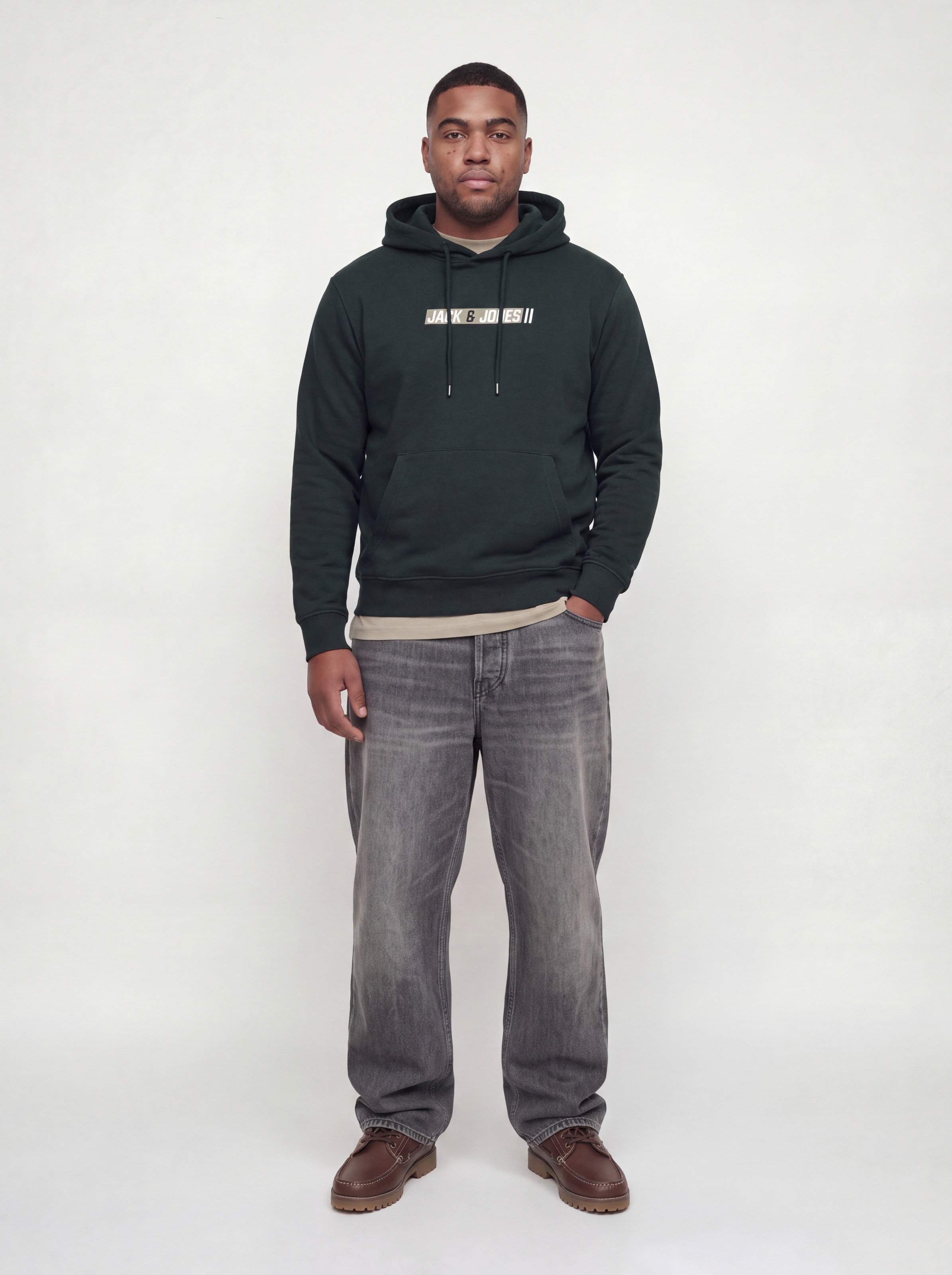 Jack & Jones PlusSize Kapuzensweatshirt »JJMUNK SWEAT HOOD PLS«, Materialmix, normal geschnitten
