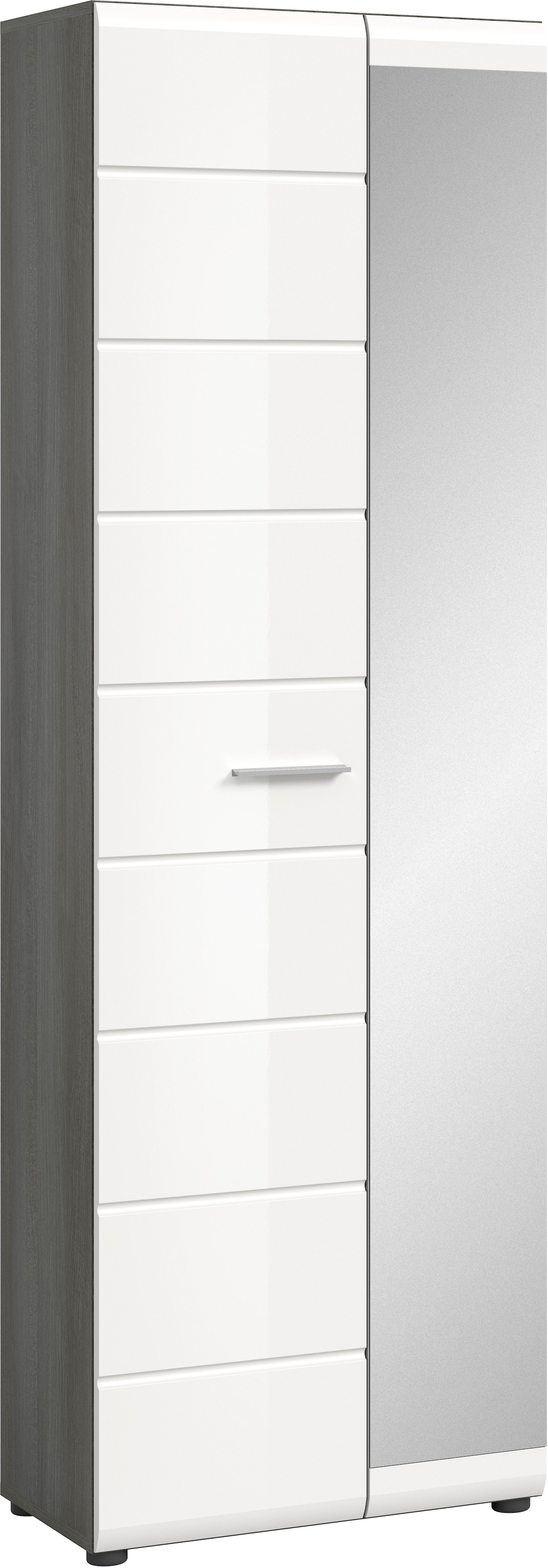 INOSIGN Garderobenschrank "Rumba, Höhe 192 cm, 1 Hochglanz Tür, 1 Spiegeltü günstig online kaufen