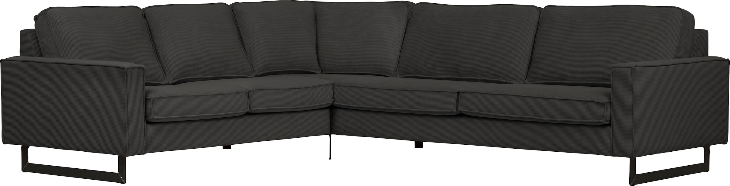 Places of Style Ecksofa »Pinto, 250/290 cm, langer Schenkel, XXL, Ottomane«, Cord, Feincord, Luxus-Microfaser Leder und Chenille