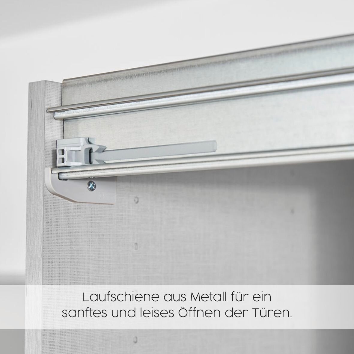 OTTO home Kleiderschrank »Schwebetürenschrank Schrank Garderobe Wäscheschrank BAVENO« in 3 Ausstattungen BASIC/CLASSIC/PREMIUM (mit Soft-Close-Funktion),  in moderner Loft-Optik mit Griffleisten aus Metall MADE IN GERMANY