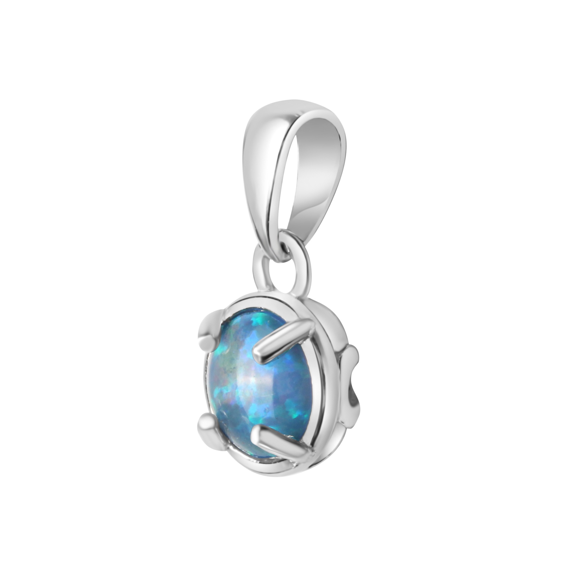 Vivance Kettenanhänger »925/- Sterling Silber rhodiniert synth.Opal blau«