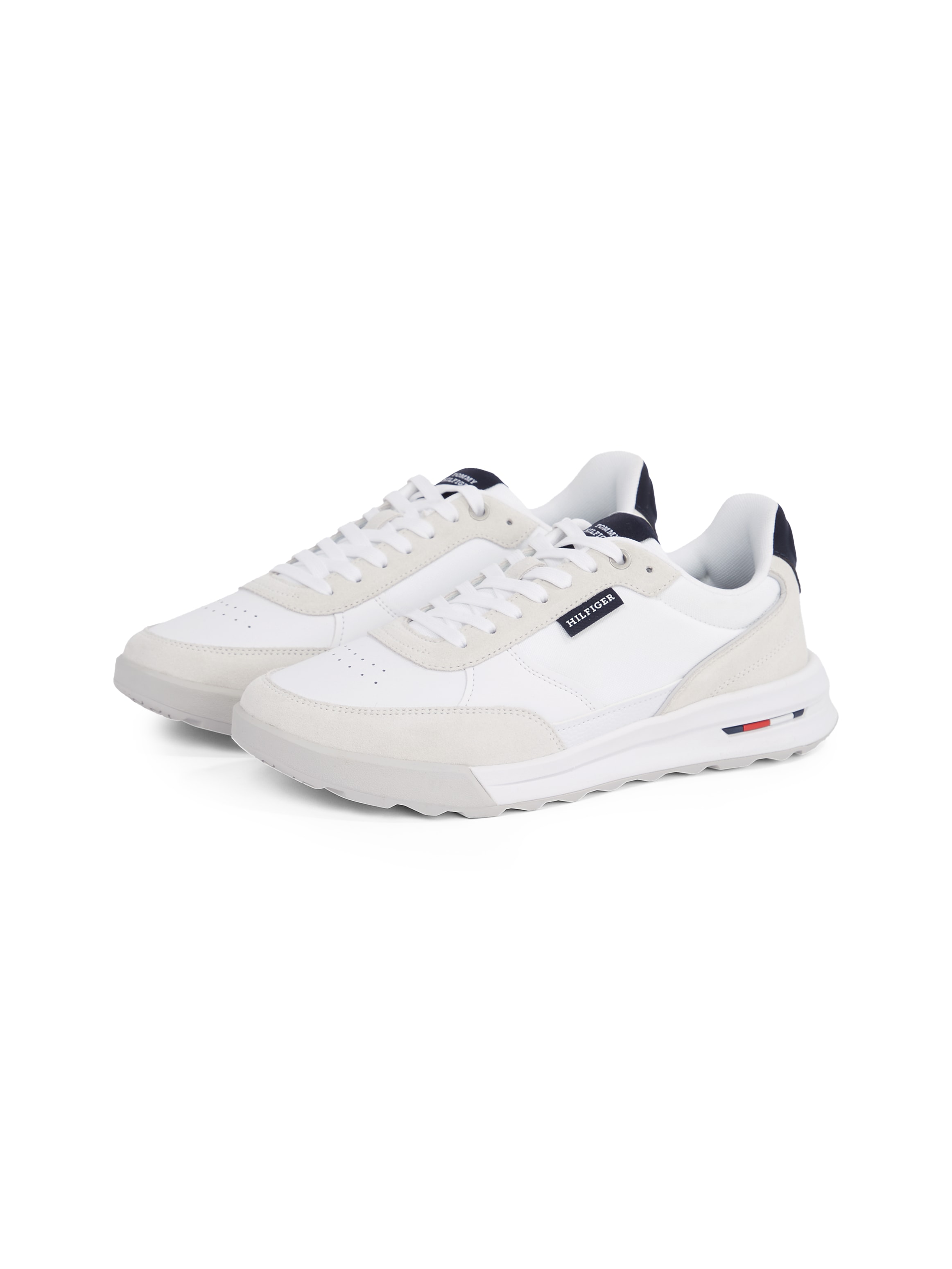 Tommy Hilfiger Sneaker »RETRO RUNNER MIX RWB«, Freizeitschuh, Halbschuh, Schnürschuh mit gepolstertem Schaftrand