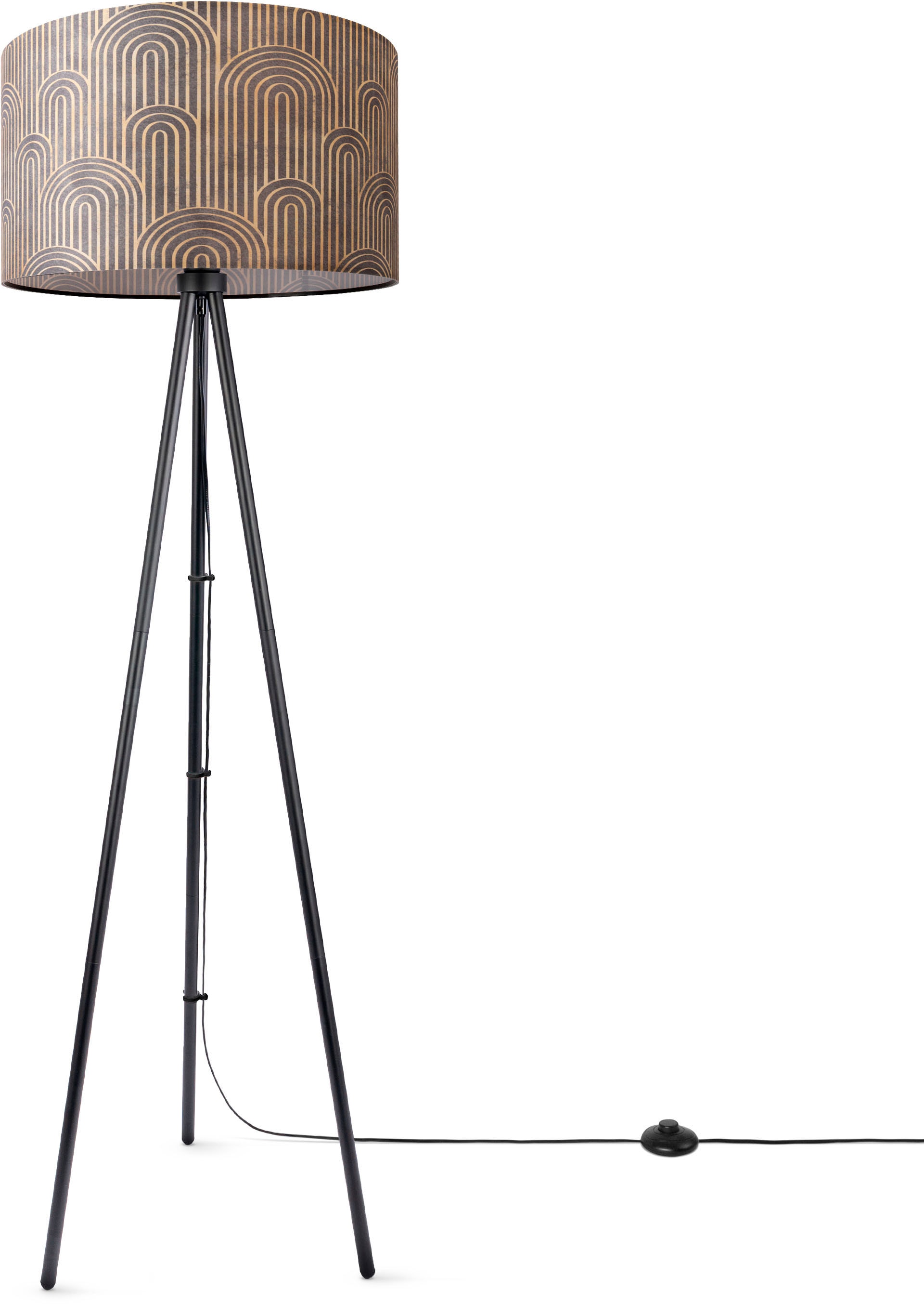 Paco Home Stehlampe »Trina bestellen Vintage Mit Wohnzimmer Leselampe Dreibein Büro Stoffschirm online Pillar«, Stehlampe