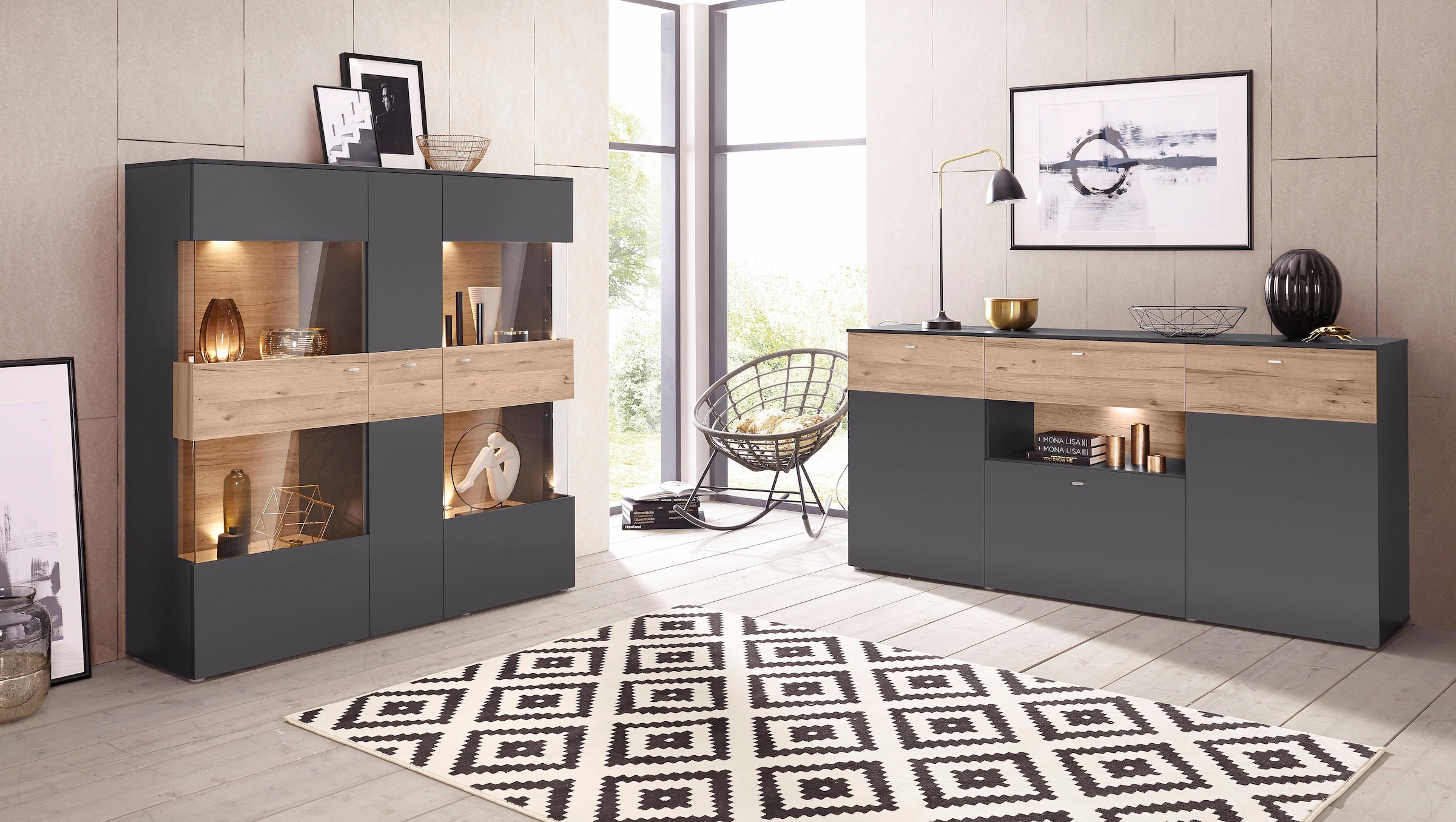 FORTE Vitrine »Como«, Breite 152 cm, inkl. Beleuchtung