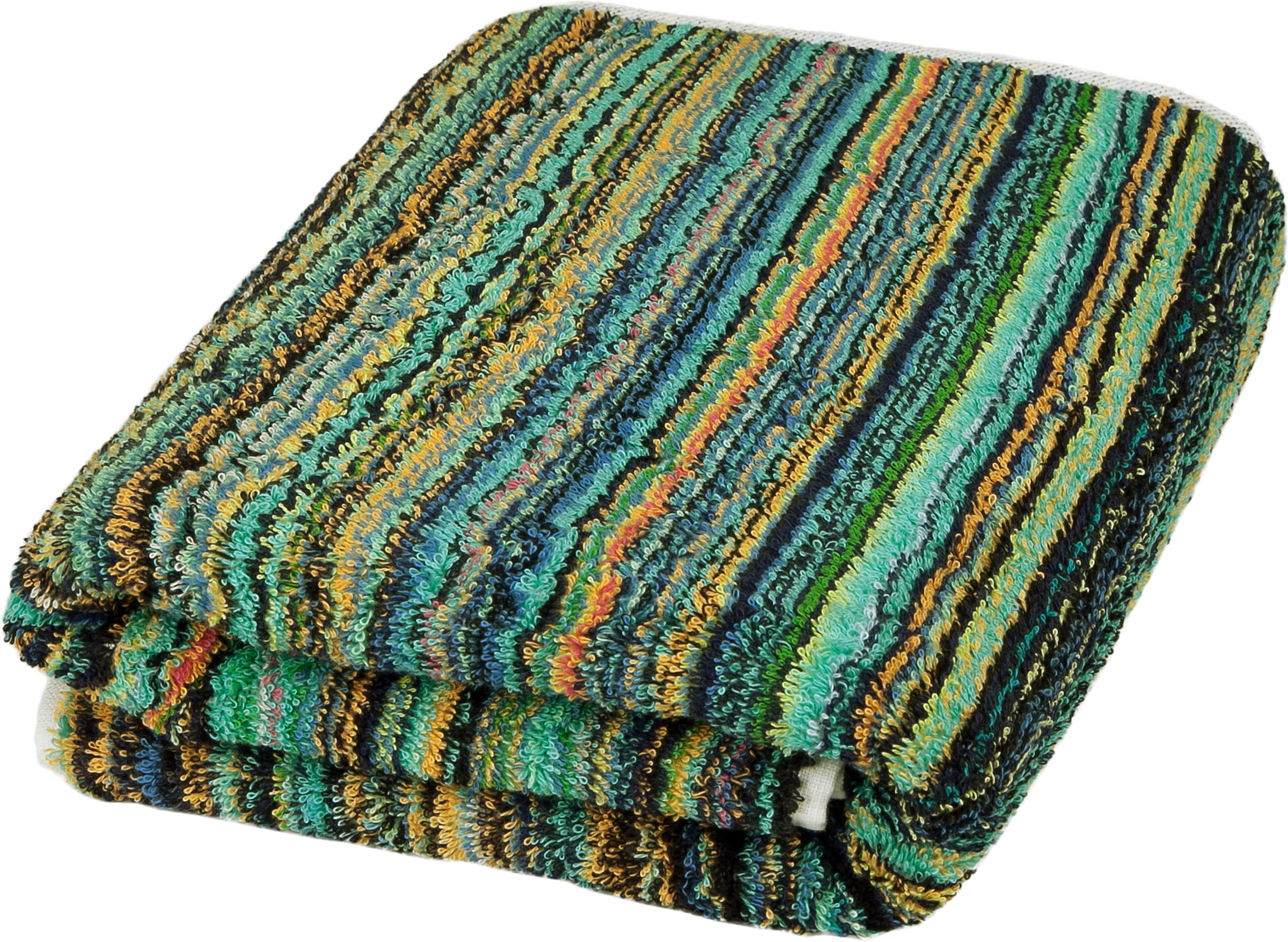 ROSS Duschtuch »Missoni-Serie«, (Packung, 1 St., 1 Duschtuch), aus feinster Baumwolle, dezente Streifen, Multifarben