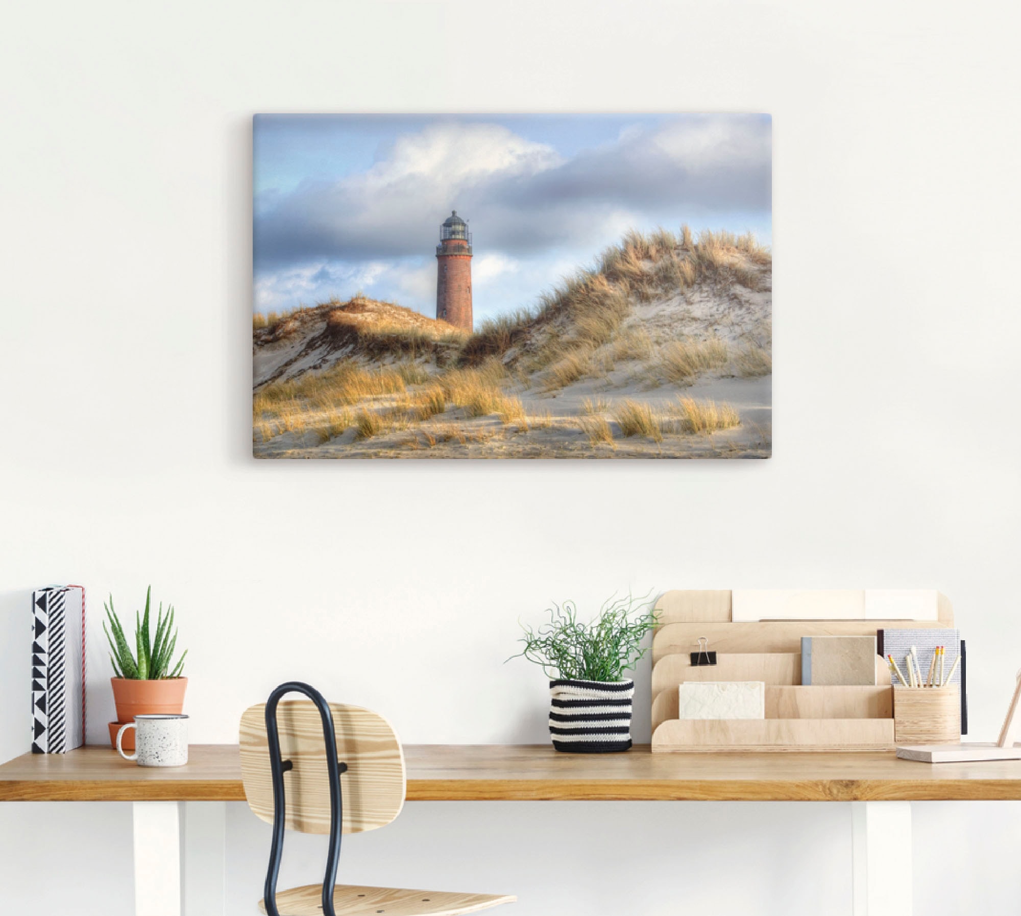 Artland Leinwandbild »Prerow Leuchtturm«, Gebäude, (1 St.), auf Keilrahmen gespannt