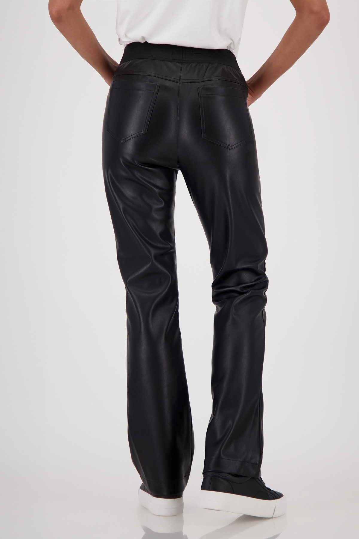 Monari Lederimitathose »Hose Lederimitat Schlupf«  mit elastischem Bund