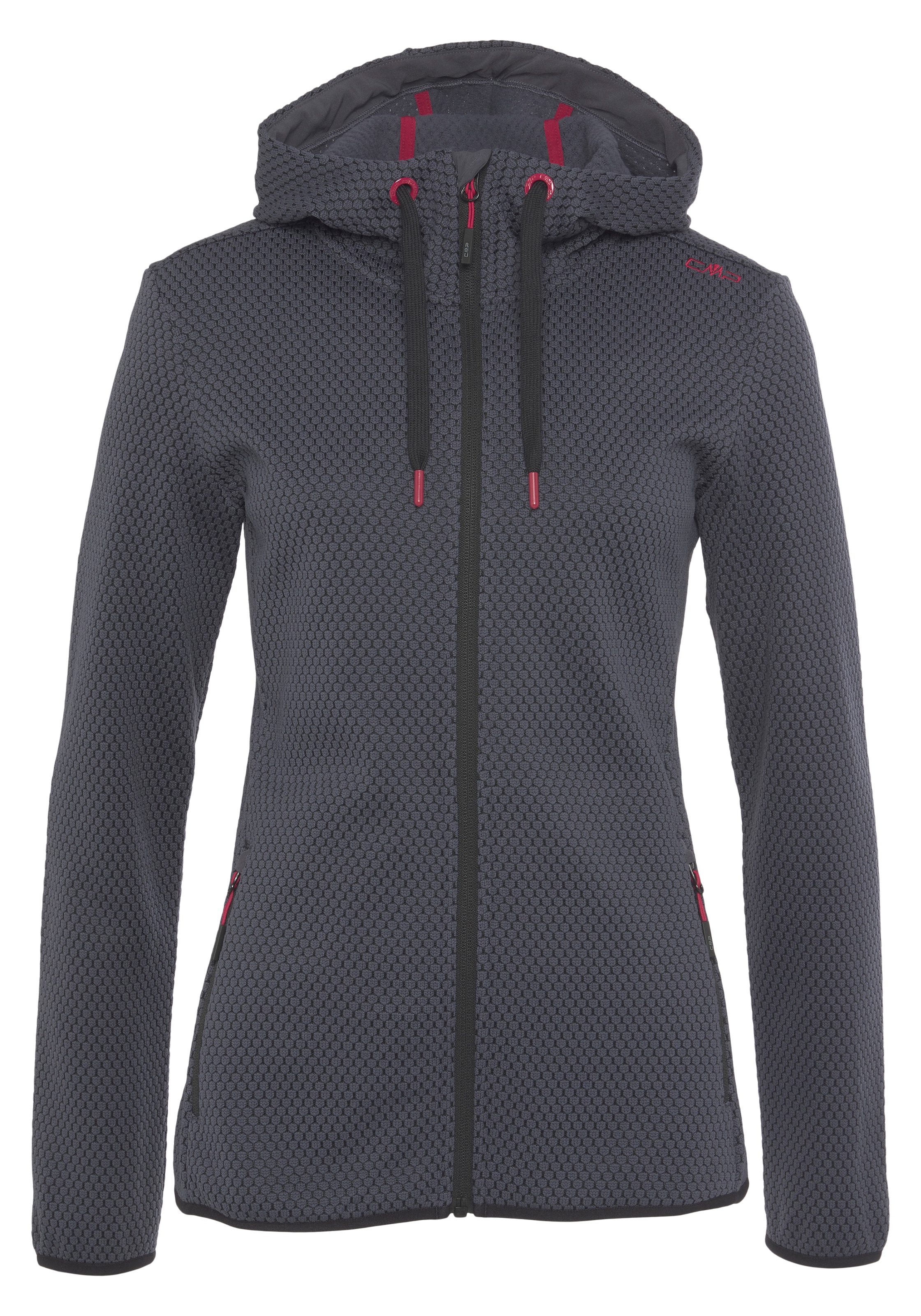 CMP Strickfleecejacke, mit Kapuze, Wärmend & windabweisend & Atmungsaktiv