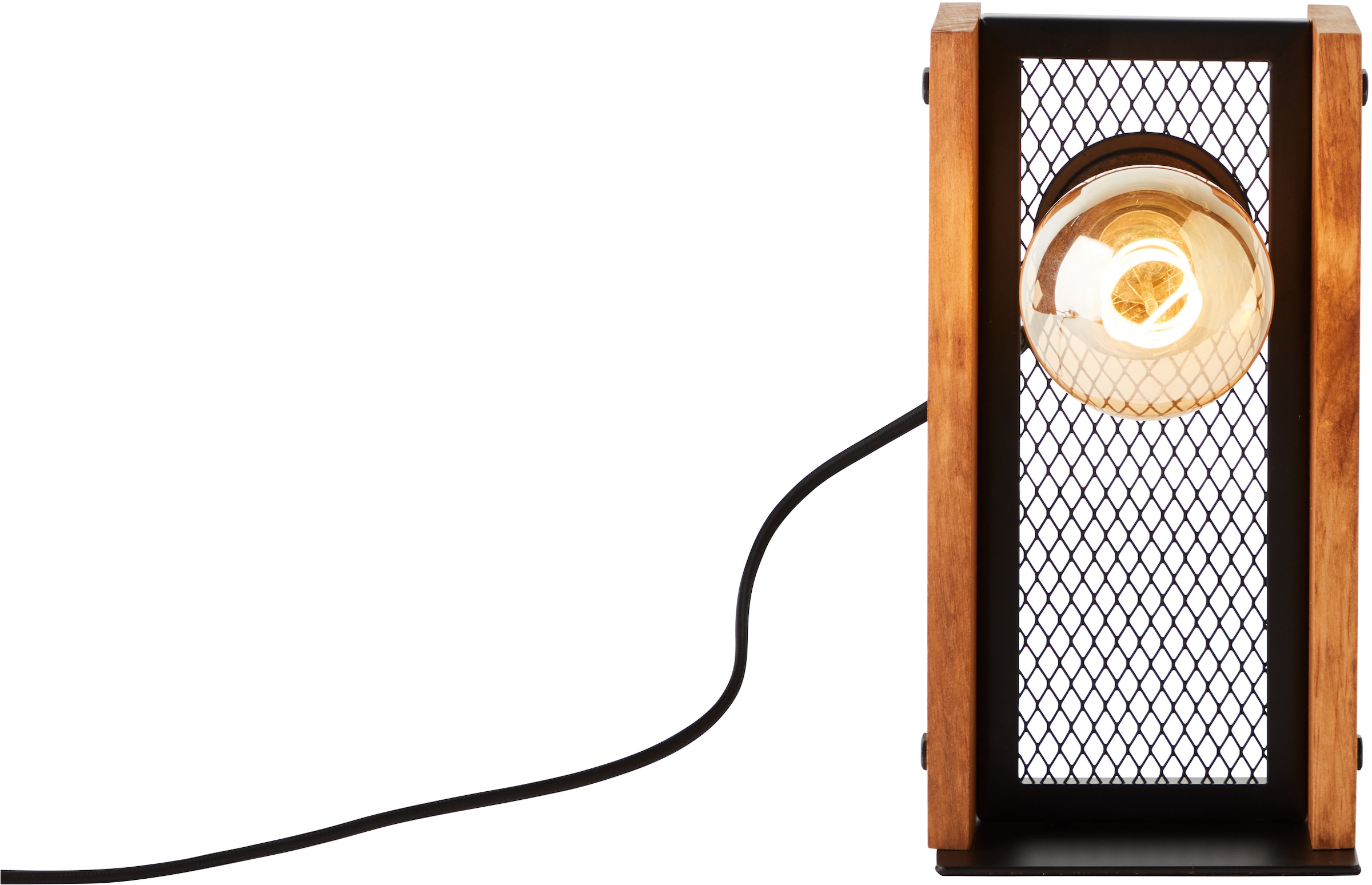 Brilliant Tischleuchte »Calandra« E27 1 Stk. 24 x 12 x 12 cm, E27, Metall/Holz, schwarz/holz