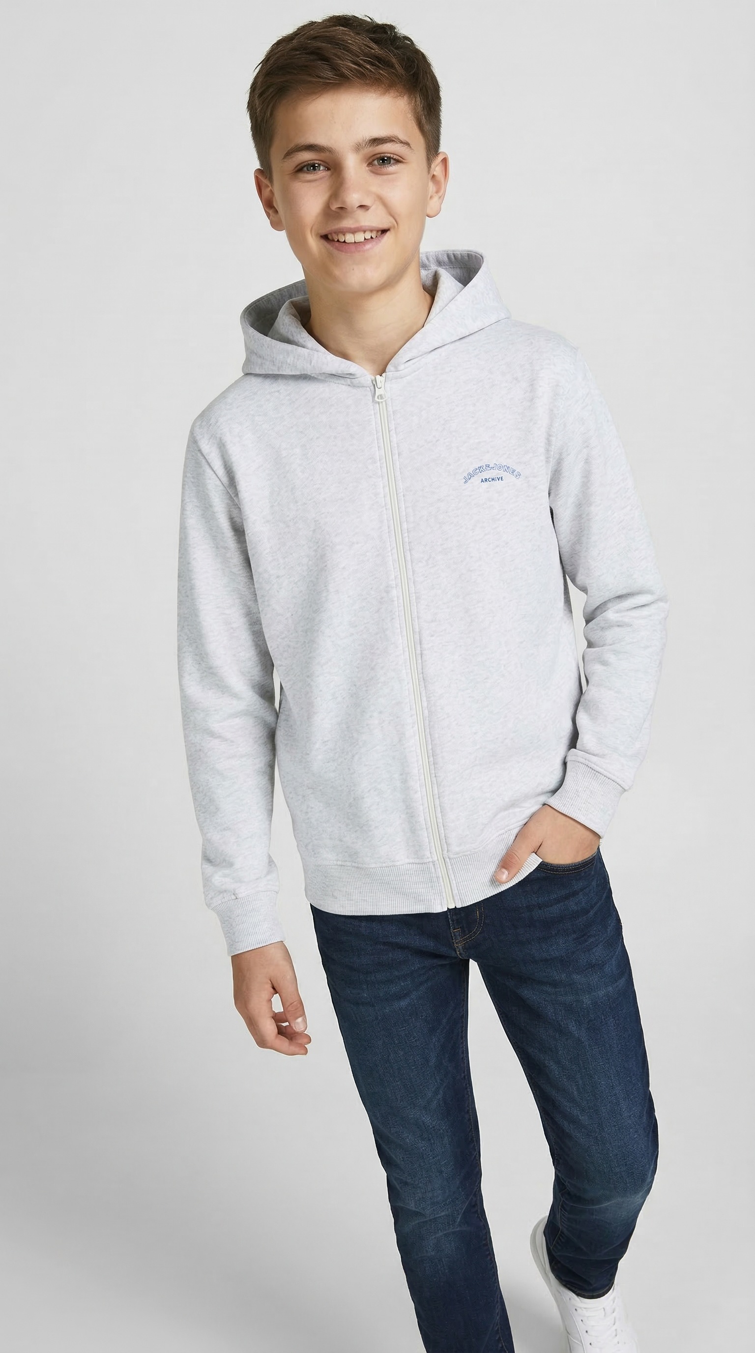 Jack & Jones Junior Kapuzensweatjacke »JJCOLLEGE LOGO SWEAT ZIP HOOD JNR« mit Logoprint