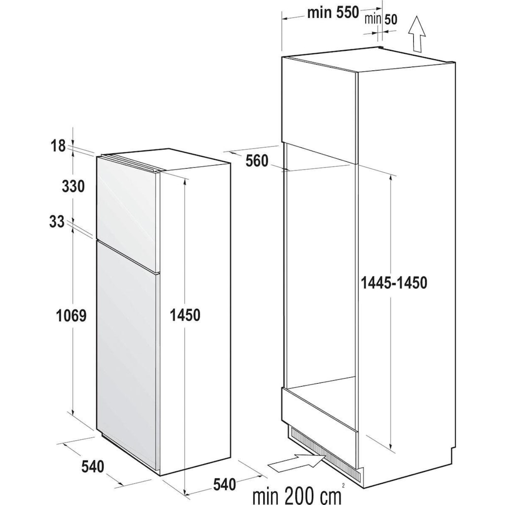 GORENJE Einbaukühlgefrierkombination »RFI4152P1«, RFI4152P1, 145 cm hoch, 54 cm breit