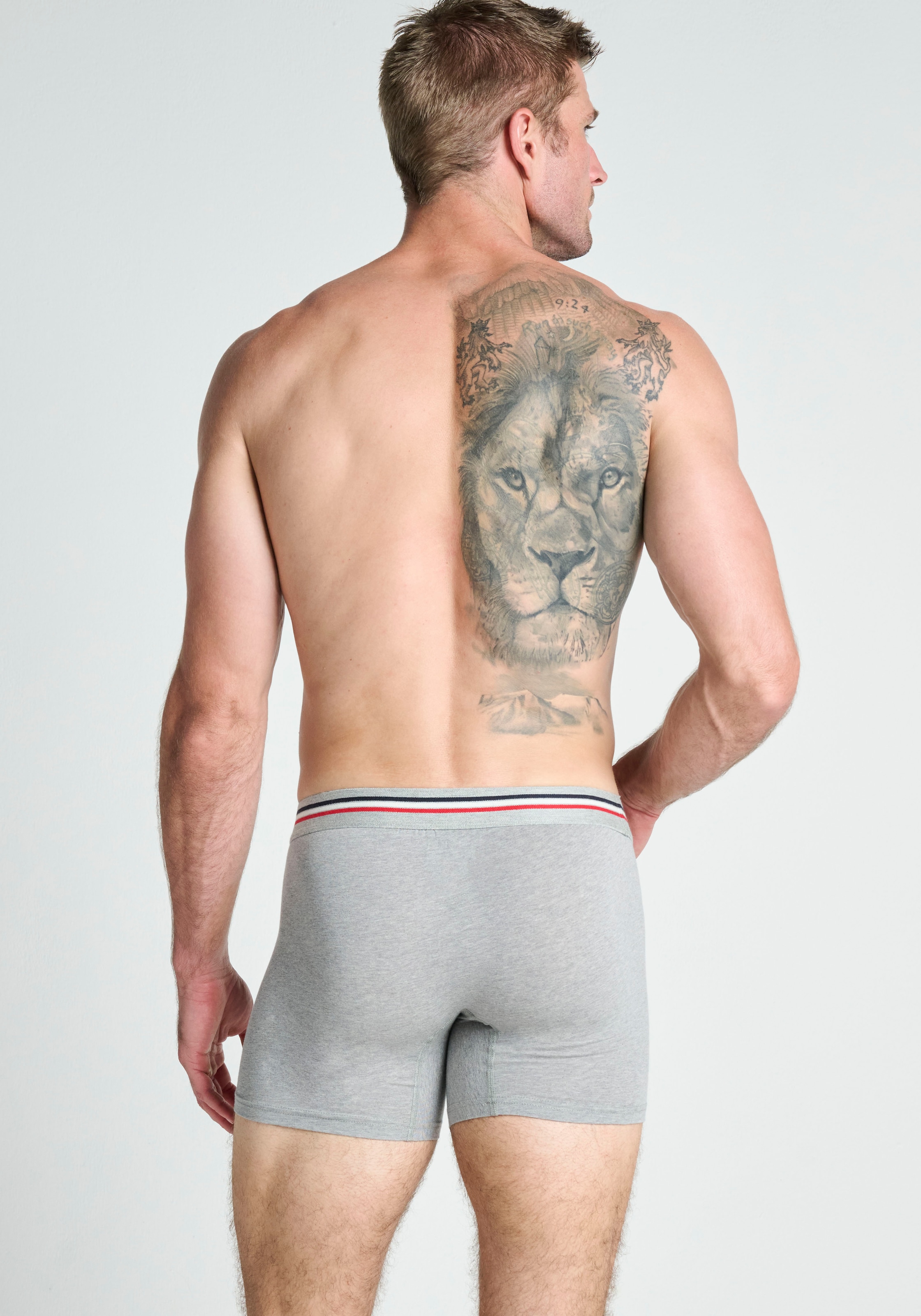 Jockey Trunk »Cotton Stretch Boxer Trunk«, (3er Pack), Mittlere Bundhöhe, längeres Bein, Logobund