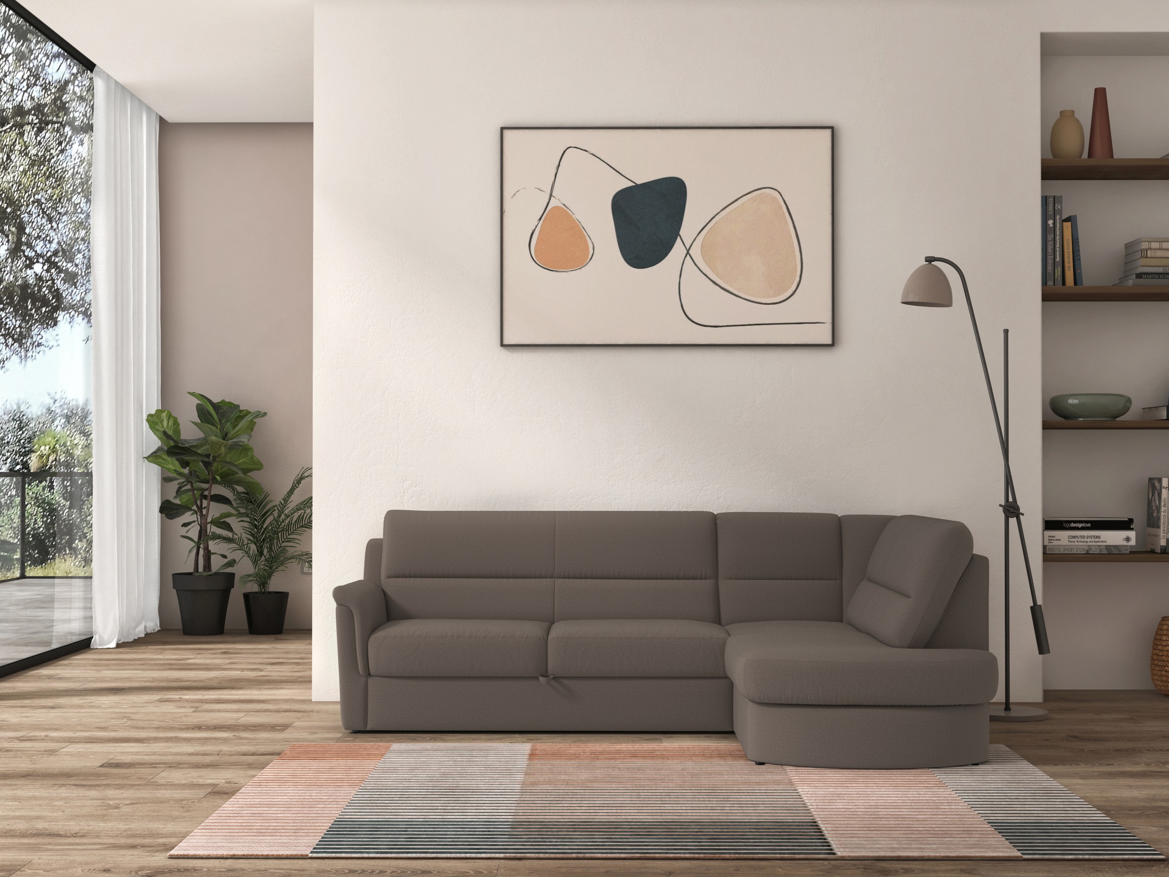 sit&more Ecksofa »Panini L-Form«, wahlweise mit Vorziehsitz und Bettkasten