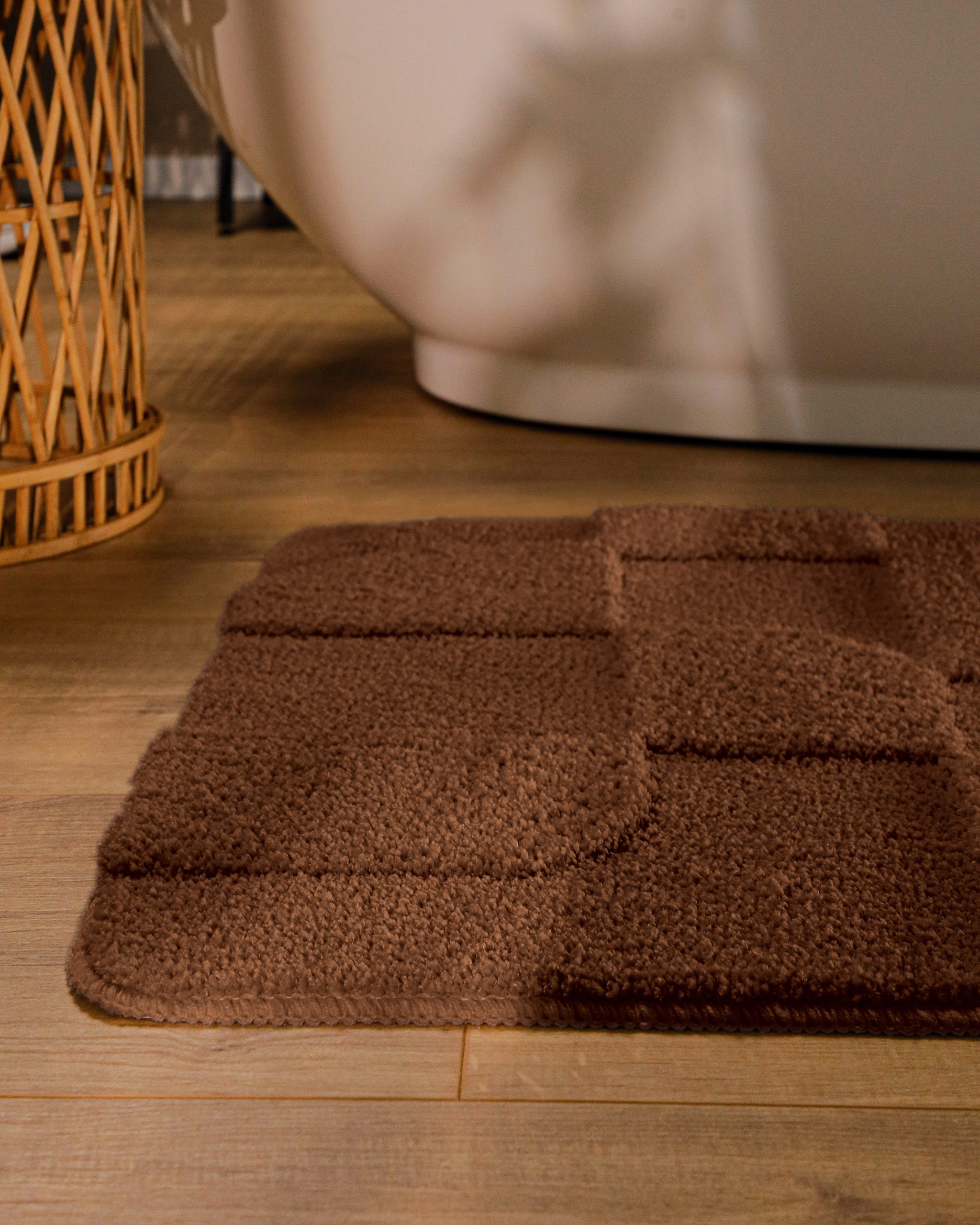 Wecon home Badematte »Davie« Höhe 25 mm rutschhemmend beschichtet schnell trocknend Badteppich, Hoch-Tief-Effekt, weich, rutschhemmend, waschbar, getuftet