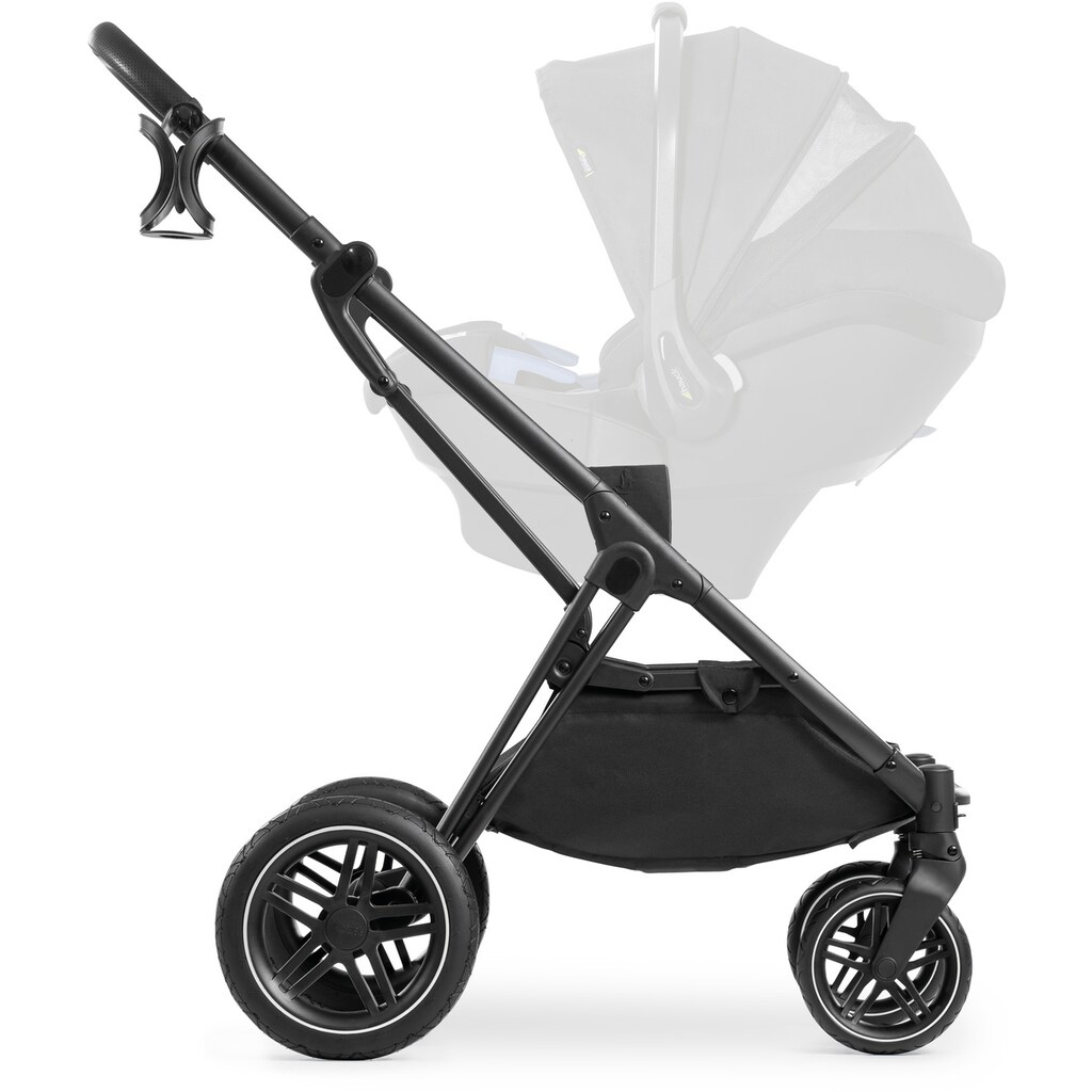 Hauck Kombi-Kinderwagen »Vision X, black/black«, 25 kg, mit Babywanne und Sportwagenaufsatz