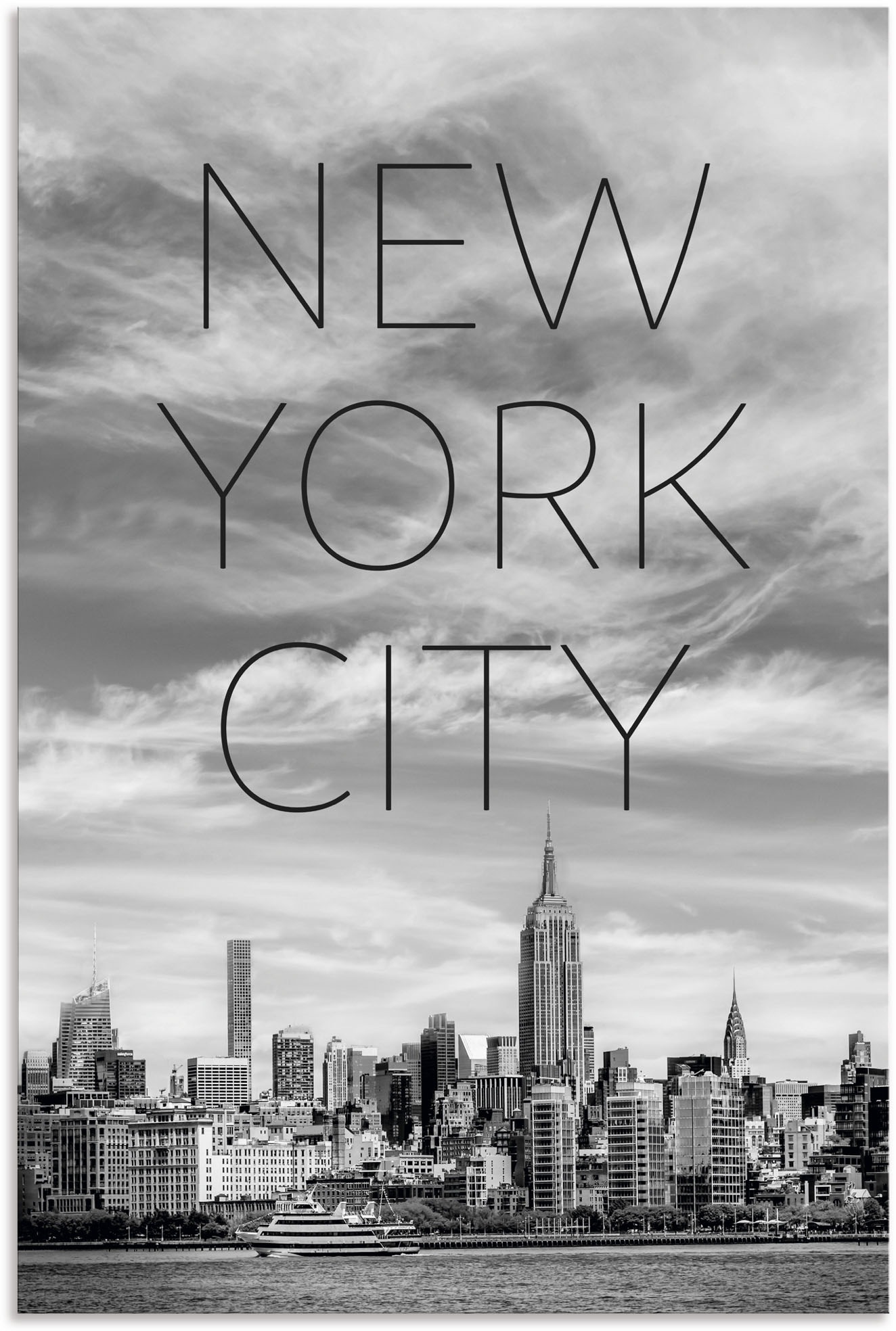 Manhattan«, Wandaufkleber kaufen Artland »NYC Poster (1 Leinwandbild, York, Wandbild Alubild, in oder Midtown Größen auf St.), Raten als versch. New
