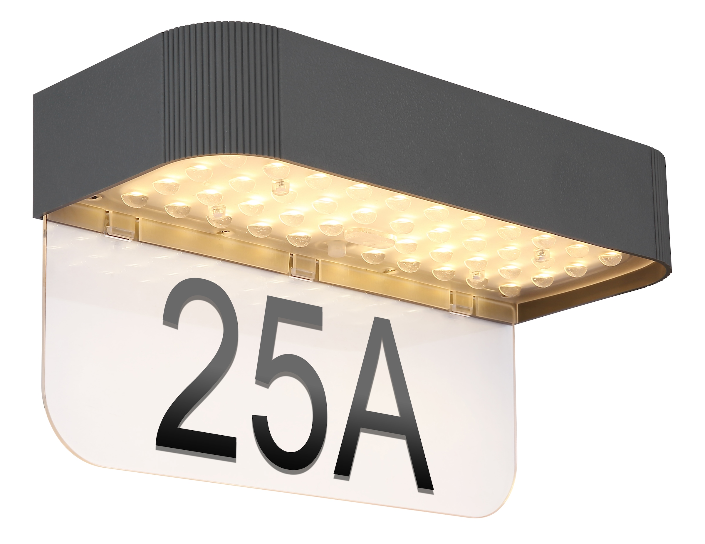 GLOBO LIGHTING LED Solarleuchte »SOLARLEUCHTE KUNSTSTOFF GRAU, 1XLED-Modul« LED-Modul 1 Stk. Warmweiß Solarleuchte grau matt mit Sensor, IP54, 3 Leuchtstufen, Akku