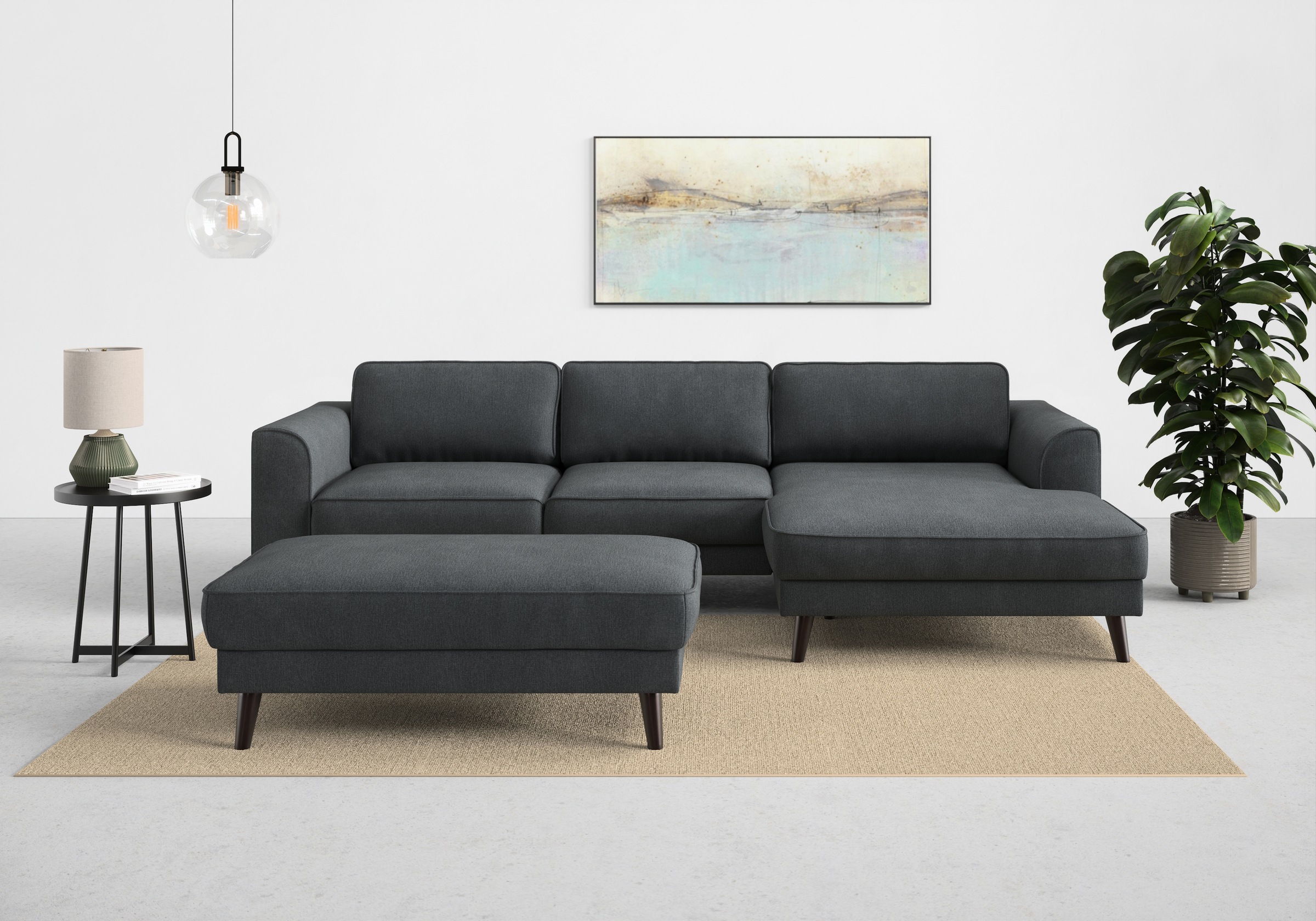TRENDMANUFAKTUR Ecksofa »Lumber Jack, elegantes Designsofa, zeitlos modern, hoher Sitzkomfort«, wahlweise mit Bettfunktion u. Bettkasten, L-Form