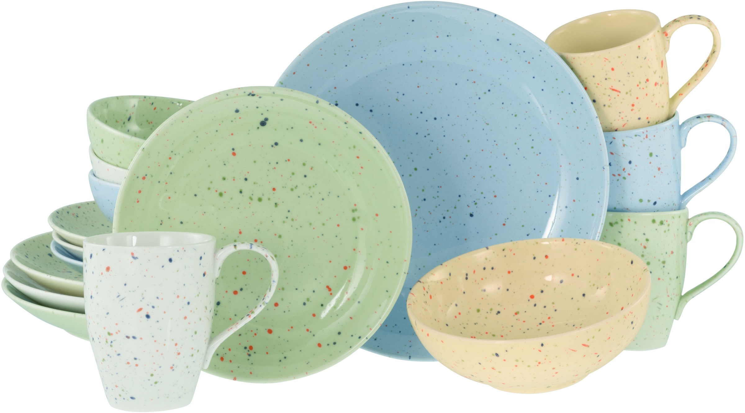 CreaTable Kombiservice »Confetti, Kombi-Service 16-tlg.«, (Set, 16 tlg.), U günstig online kaufen