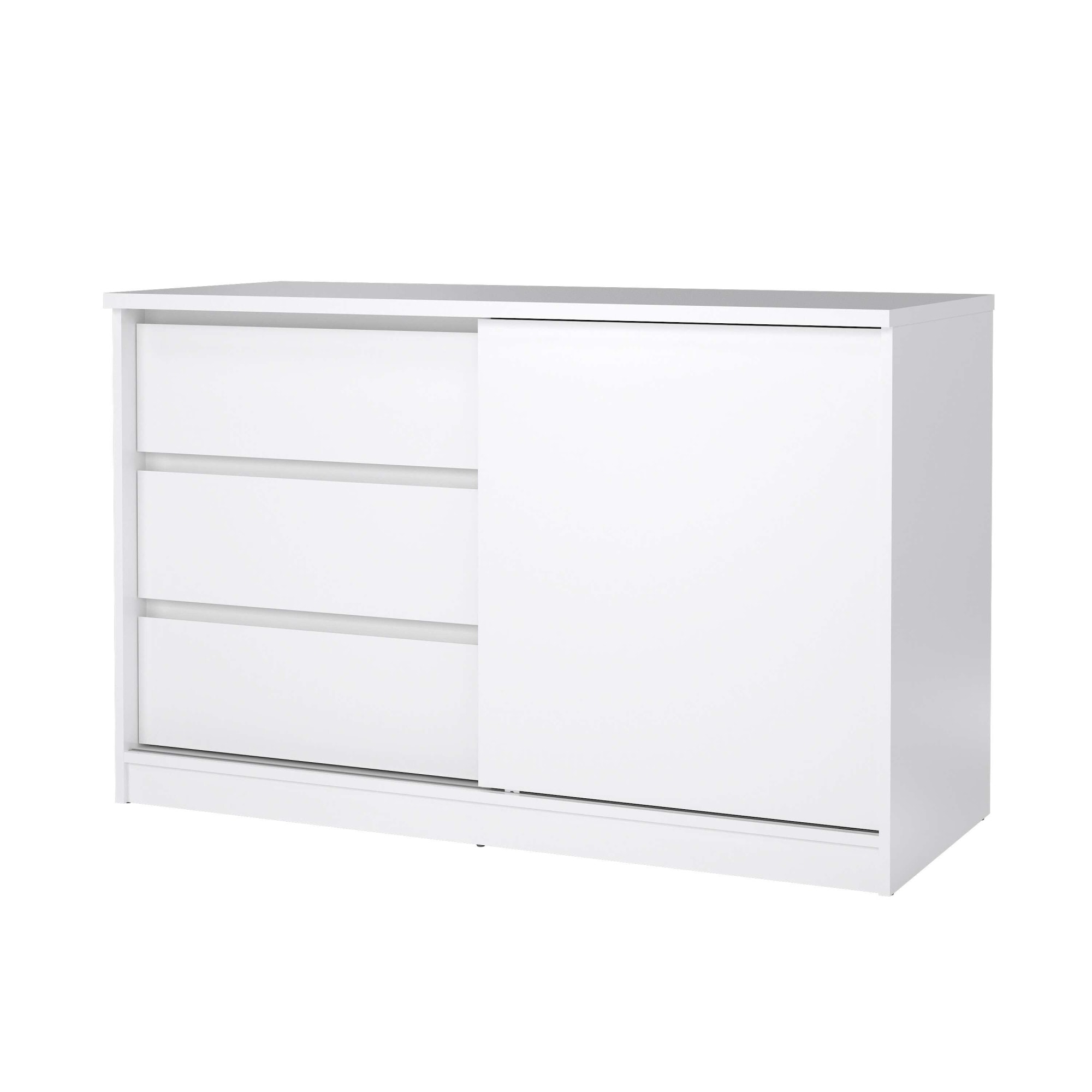 INOSIGN Sideboard »Naia Aufbewahrung, Schuhkommode, Stauraumkommode, Schuhschrank,«, Kommode mit 1 Schiebetür und 3 Schubladen, Breite 119 cm, Höhe 76 cm