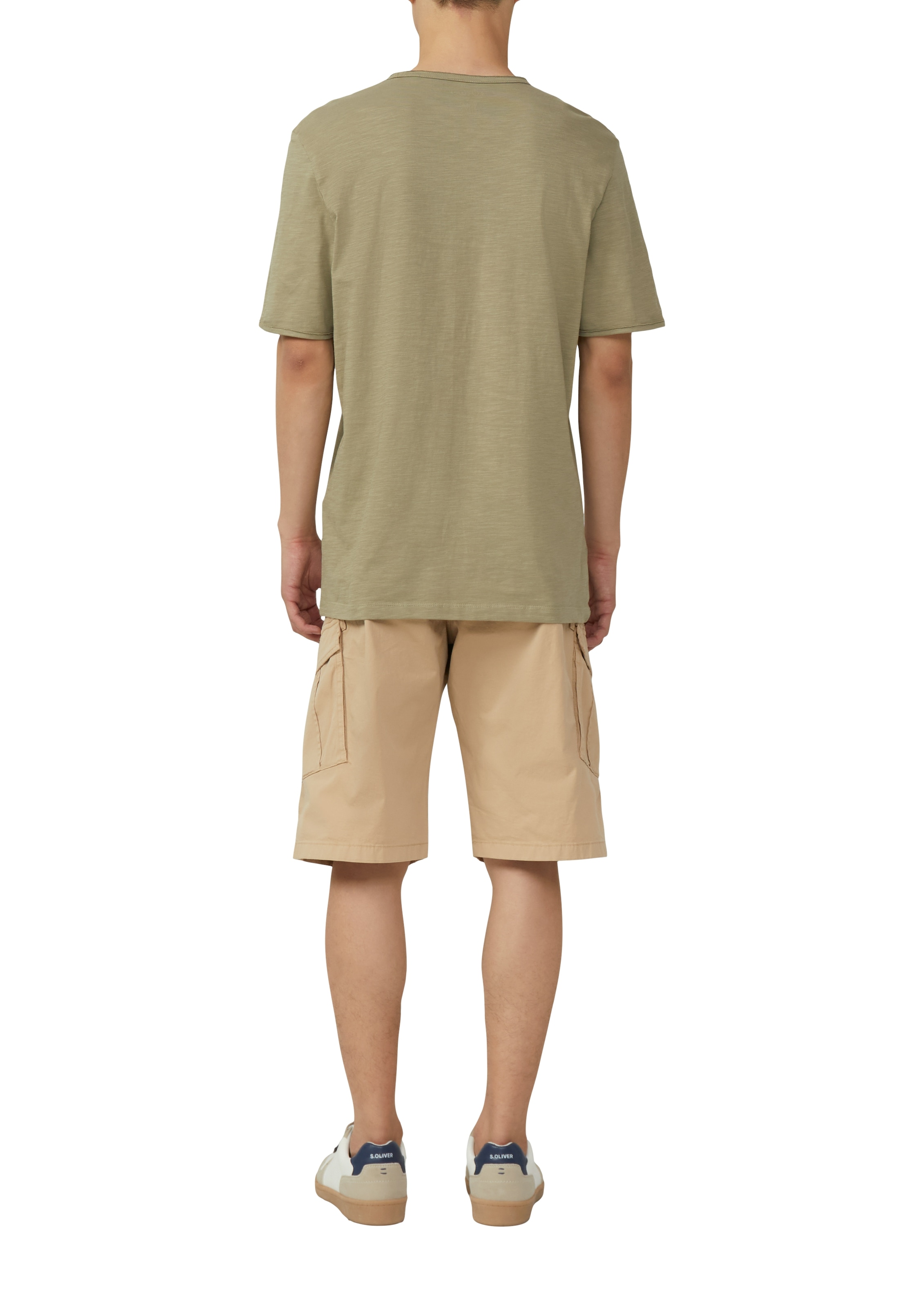 s.Oliver T-Shirt, mit Brusttasche und offenen Kanten