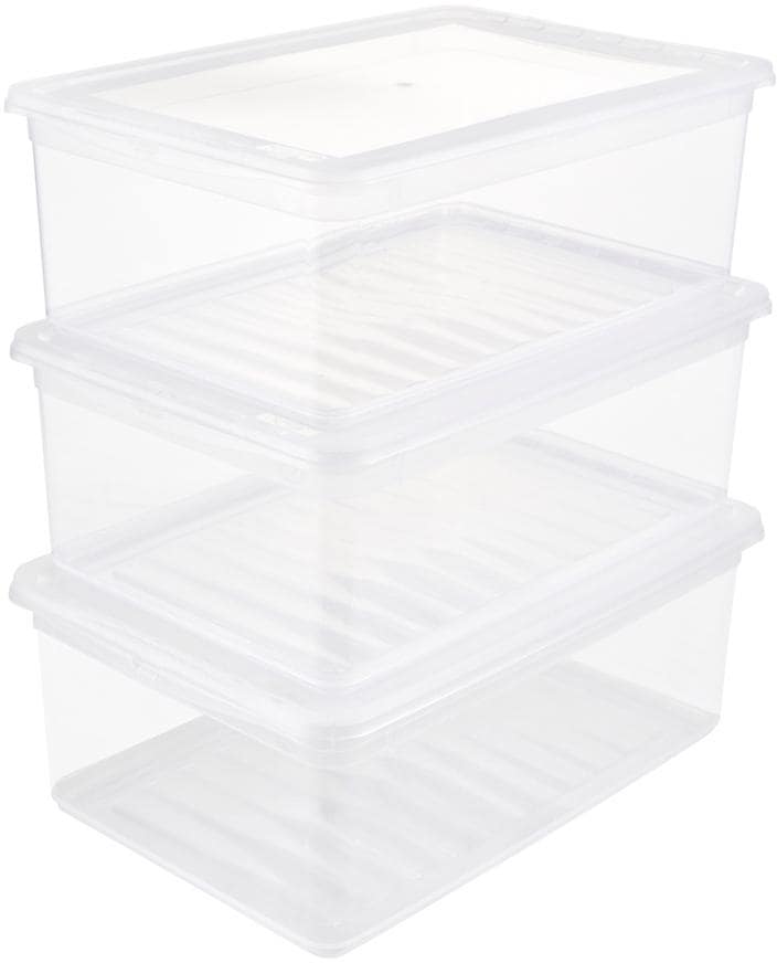 keeeper Aufbewahrungsbox »bea, clearbox mit Air Control-System«, (Set, 3 St.), 3 x 11 l, stapelbar, 39 x 26,5 x14 cm