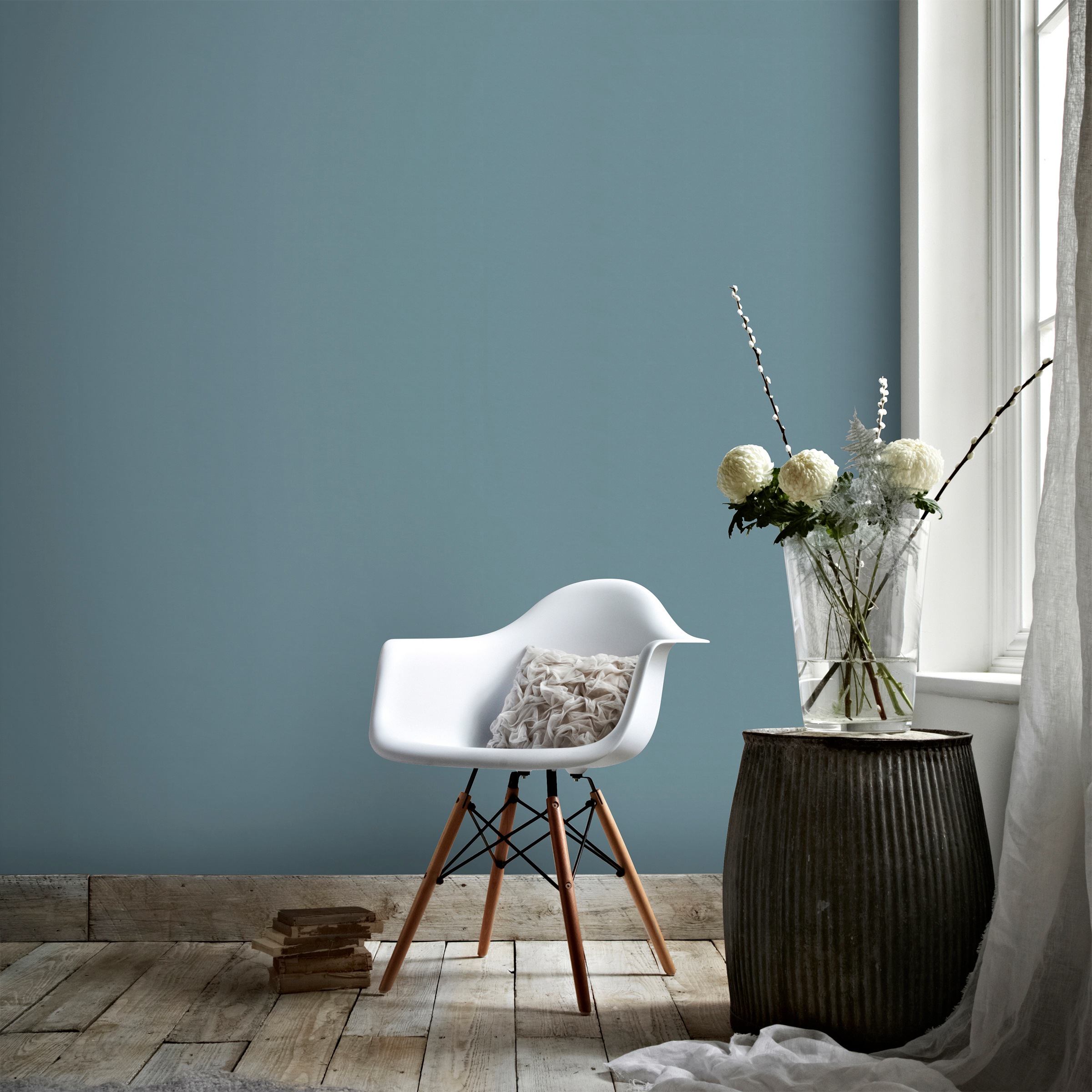 WOW Vliestapete uni Uni - Blau - 10m x 52cm