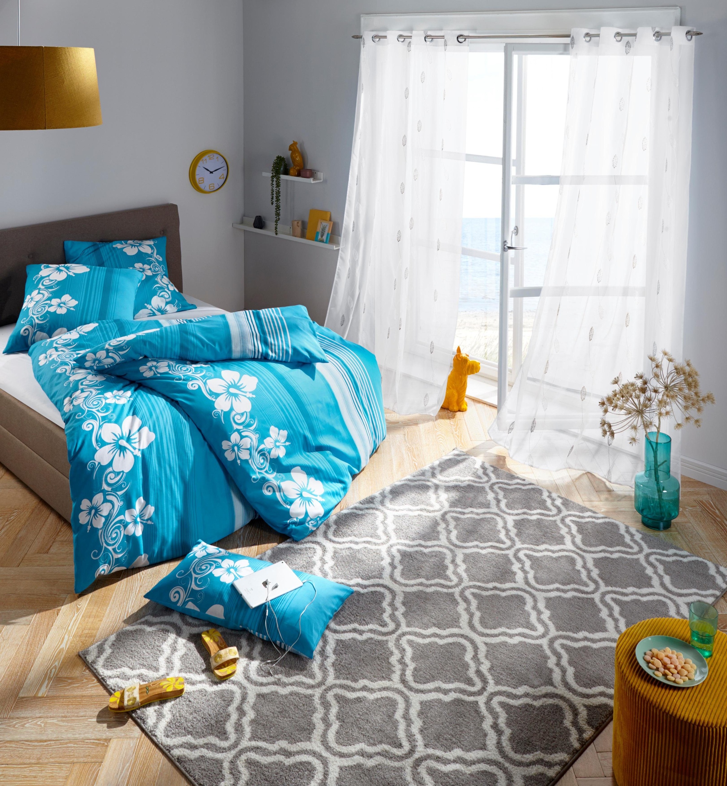 my home Teppich »Debora« rechteckig 13 mm Höhe Kurzflor Teppich, gemustert, günstig online kaufen