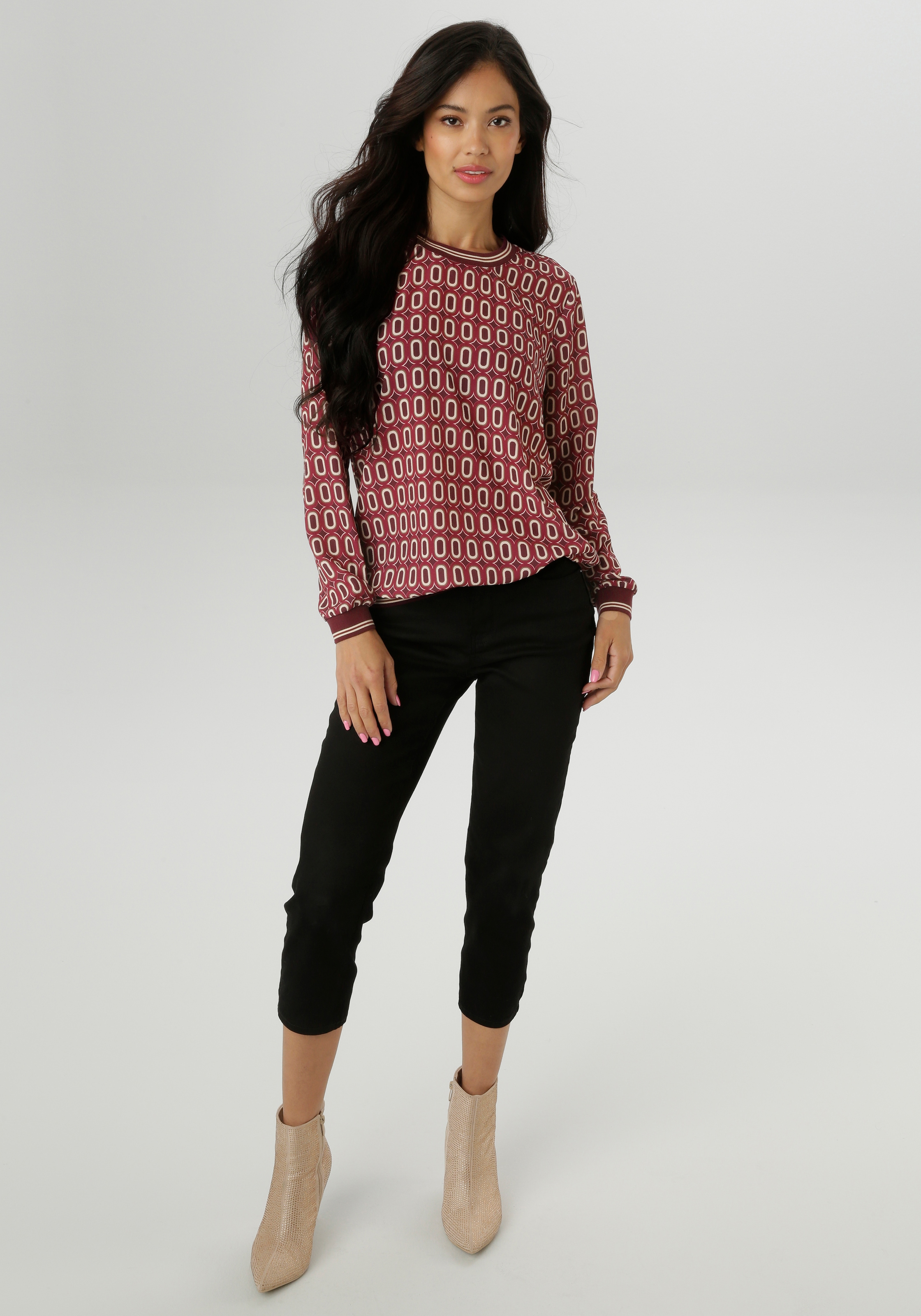 Aniston SELECTED Shirtbluse mit sportiven Bündchen - NEUE KOLLEKTION