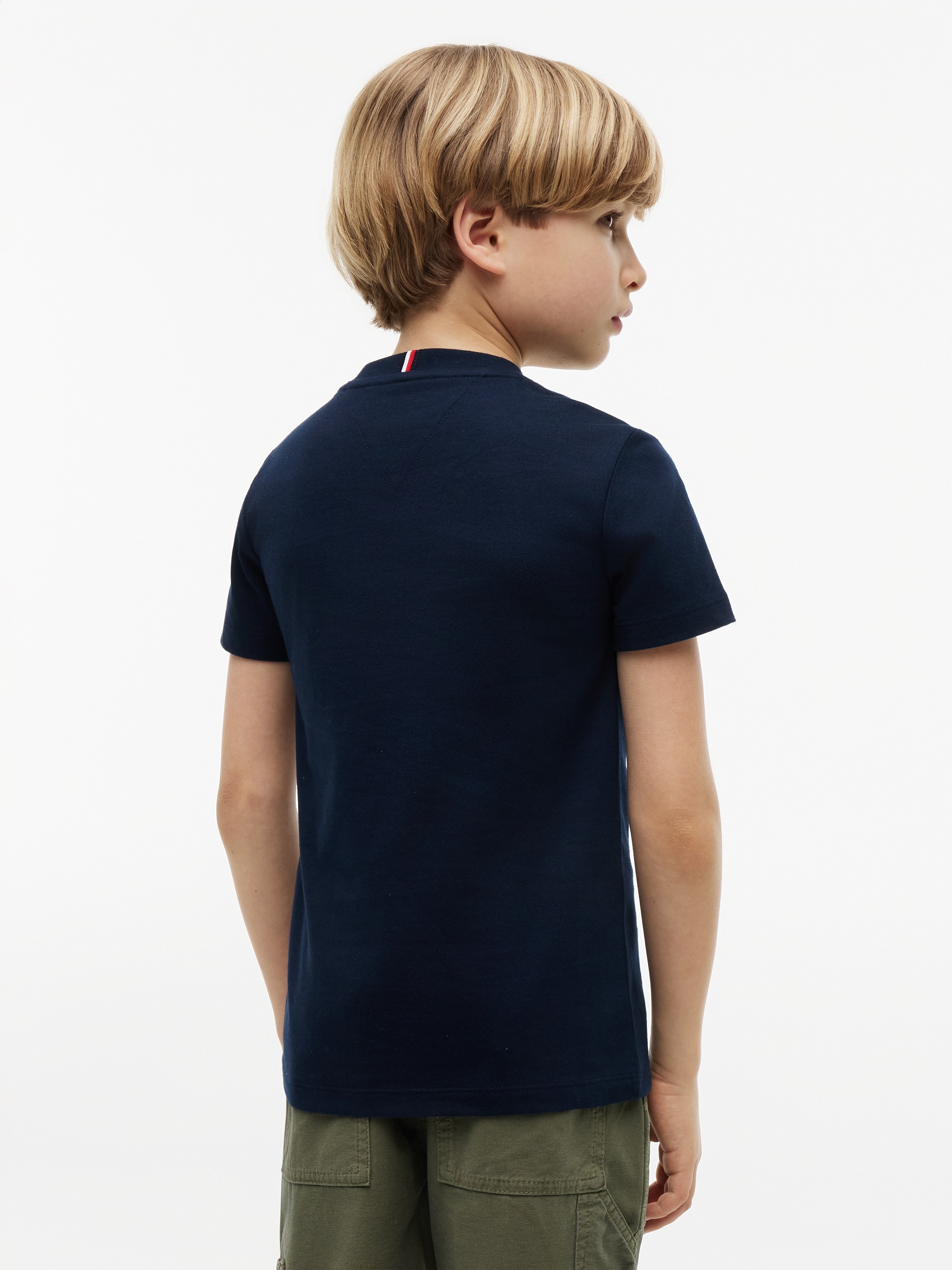 Tommy Hilfiger T-Shirt Rundhalsausschnitt, Regula Fit, reine Baumwolle, Kinder bis 16 Jahre