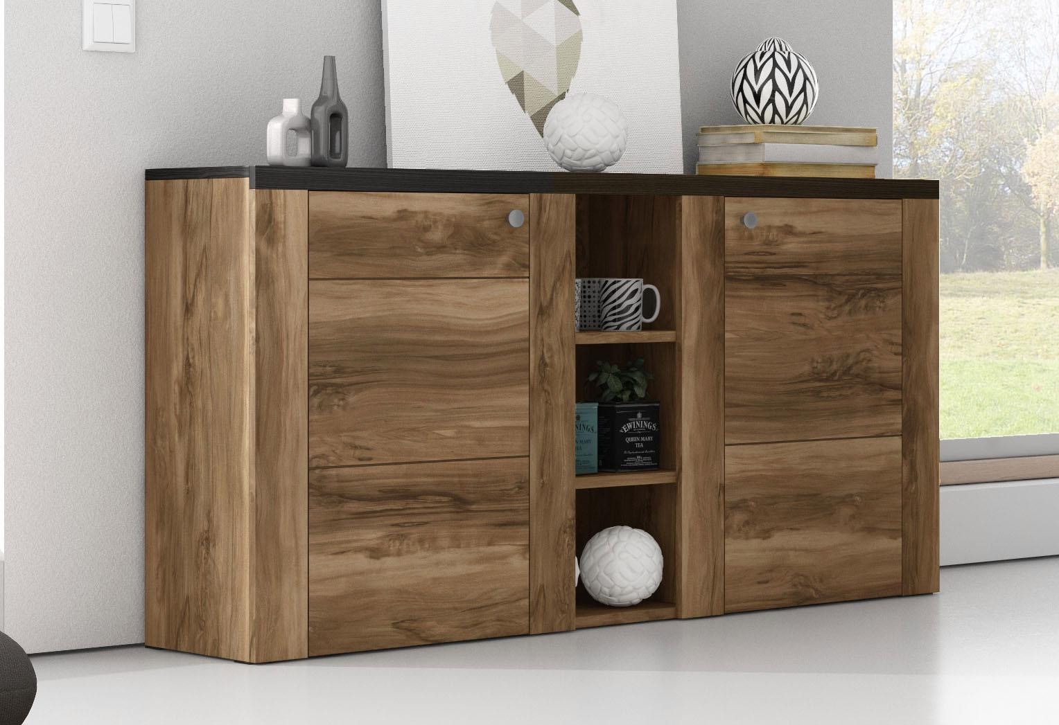 Home affaire Sideboard »Larona, zeitlose Kommode mit 2 Türen, Türkommode, Breite 155 cm,«, Höhe 84 cm, viel Stauraum, Anrichte mit dekorativer Rahmenoptik