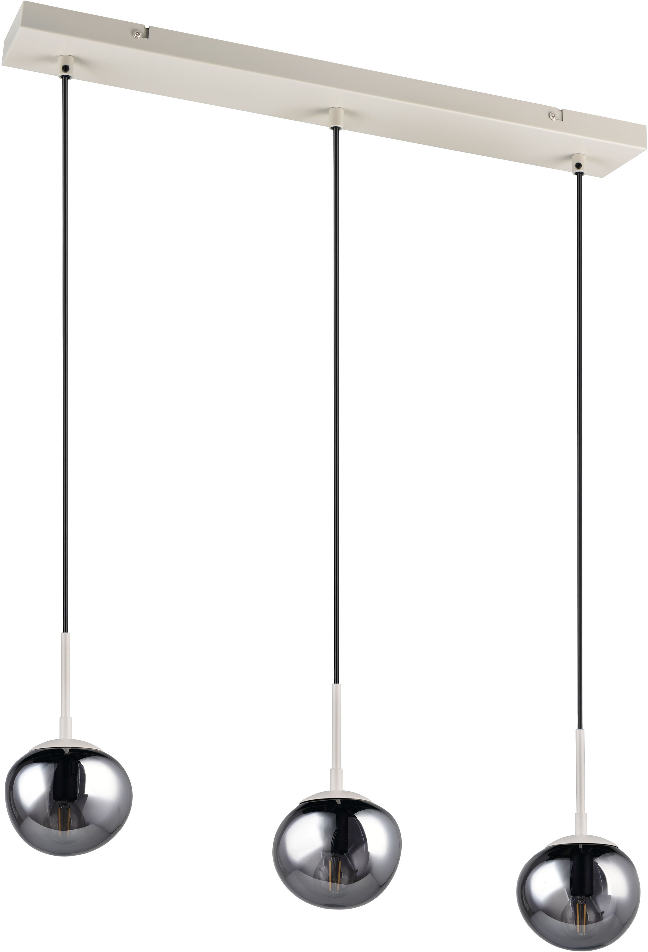 s.Oliver Pendelleuchte »ANJELLA, Hängelampe exkl 3x E14, in warm grey (beig günstig online kaufen