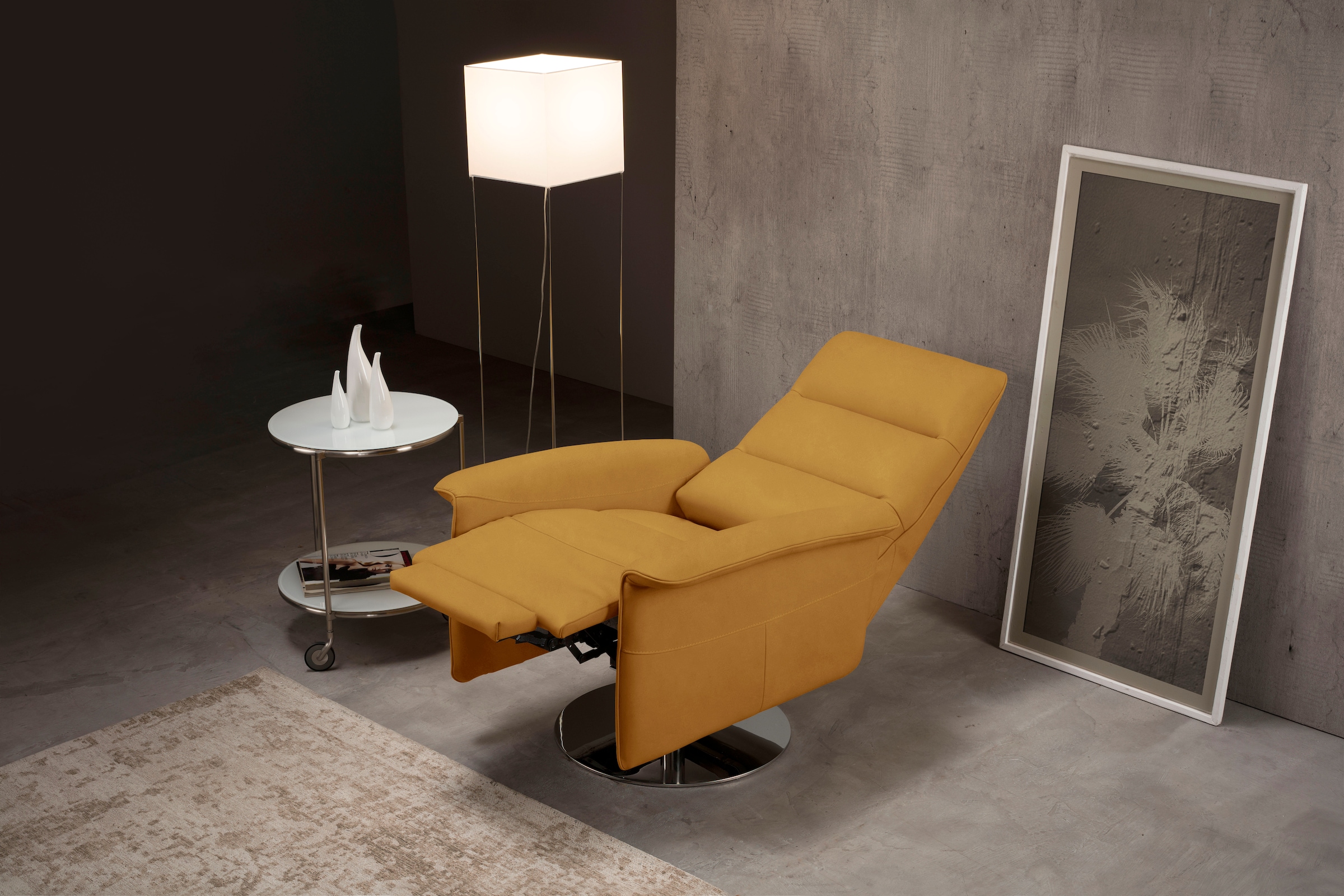 Egoitaliano Sessel »Kelly Designsessel«, drehbar, manuelle Relaxfunktion mit Push-Back-Mechanismus