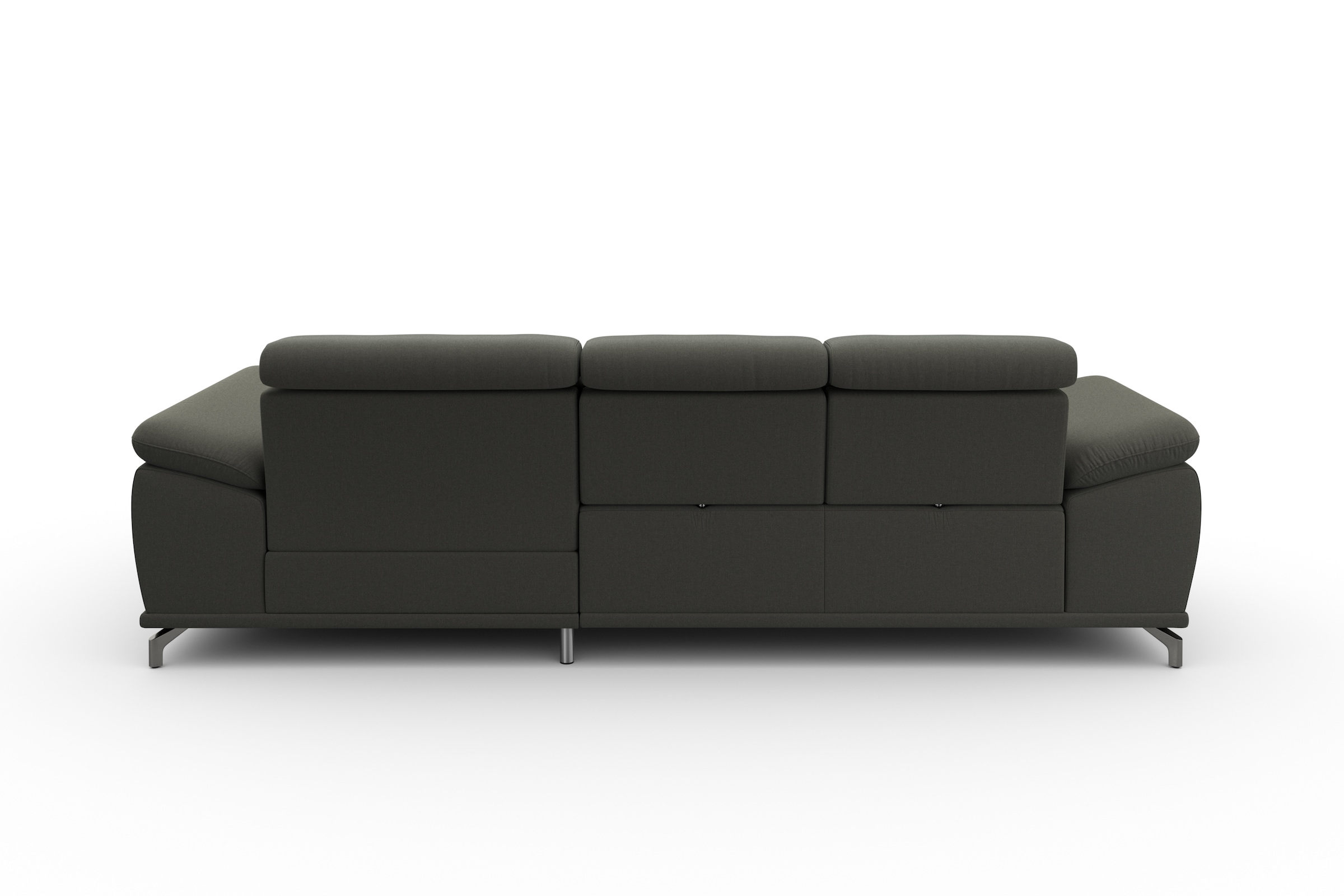 sit&more Ecksofa »Cabrio L-Form, mit Sitztiefenverstellung, Arm- und Kopfteilverstellung«, 2 Nierenkissen, Federkern, optional Bettfunktion und Stauraum