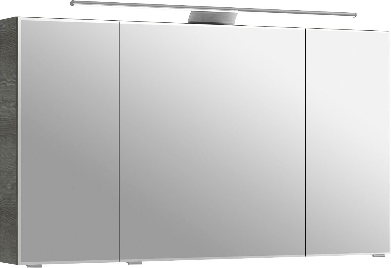 Saphir Badmöbel-Set »6005 Sprint Keramik-Waschtisch mit LED-Spiegelschrank, 122 cm breit«, (2 St.), Waschplatz inkl. Türdämpfer, 3 Türen, 2 Schubladen, Waschtisch Set