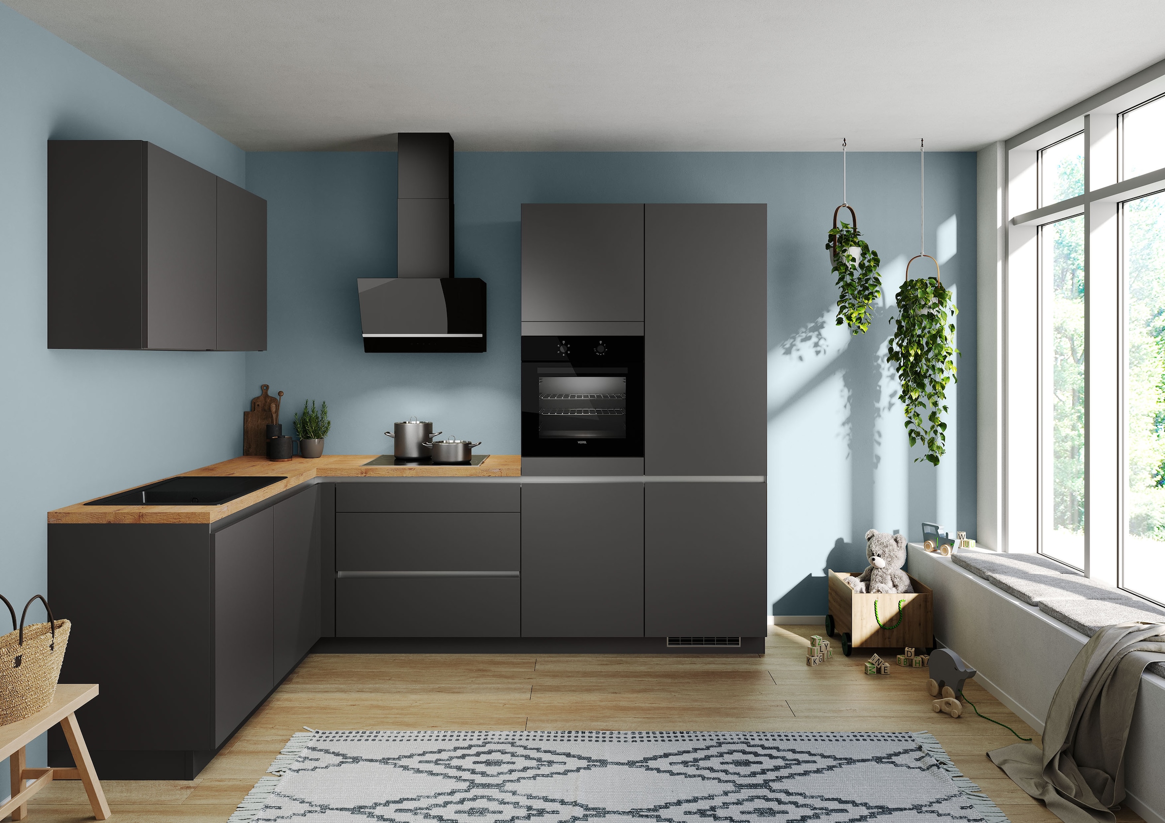 IMPULS KÜCHEN Winkelküche »"Dublin", Ausrichtung wählbar, Schubkästen mit S günstig online kaufen