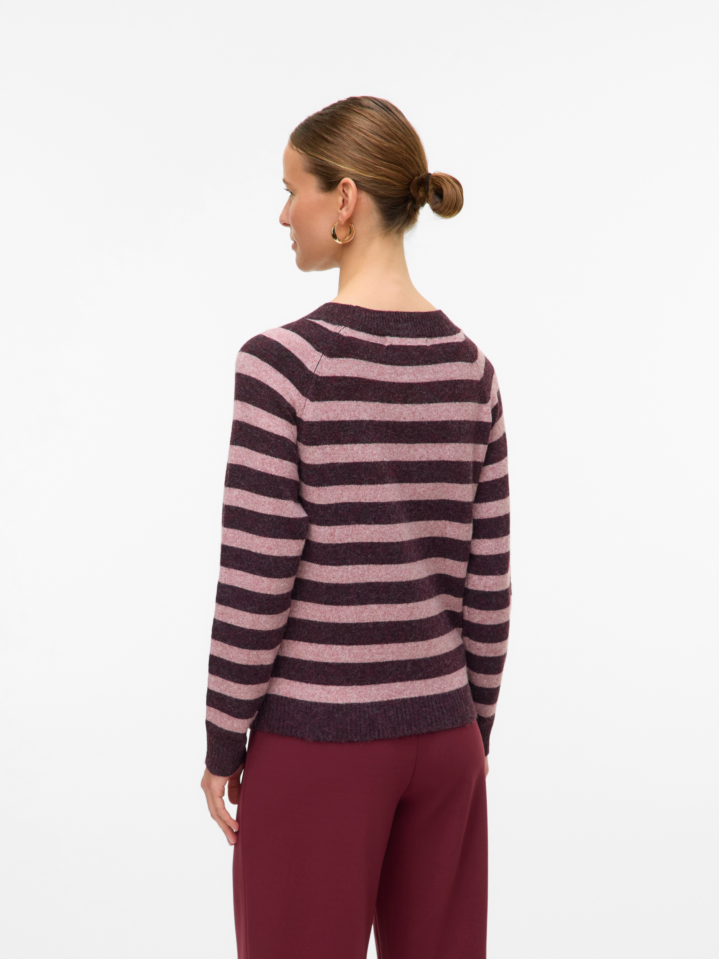 Vero Moda Rundhalspullover »VMDOFFY LS O-NECK BLOUSE GA NOOS« Materialmix, regular fit