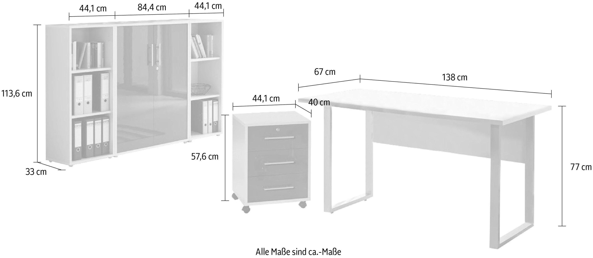 BMG Möbel Büromöbel-Set »Tabor Mini Kombi 2«