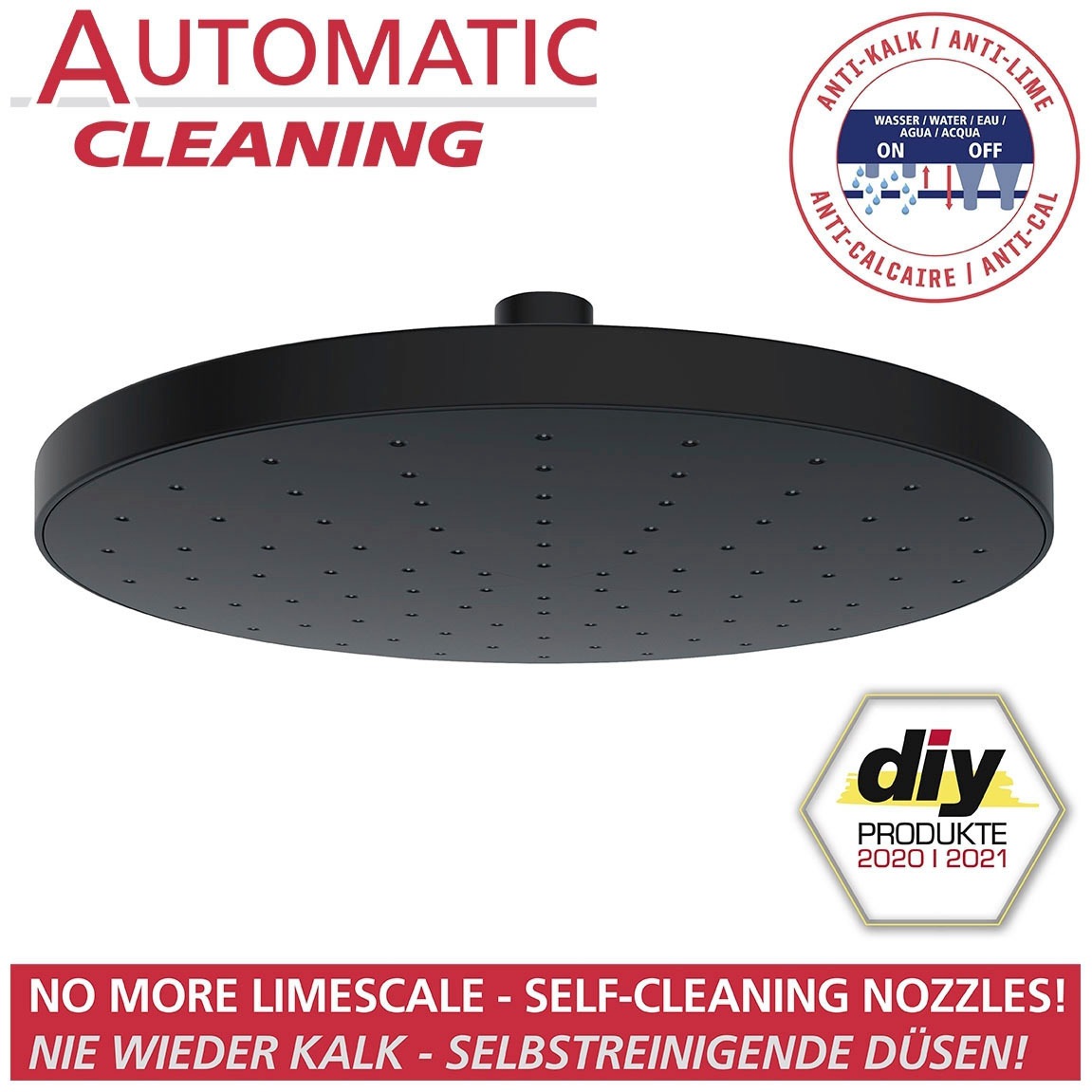 WENKO Regenduschkopf »Automatic Cleaning« Regenduschkopf Automatic Cleaning, Ø 22,5 cm