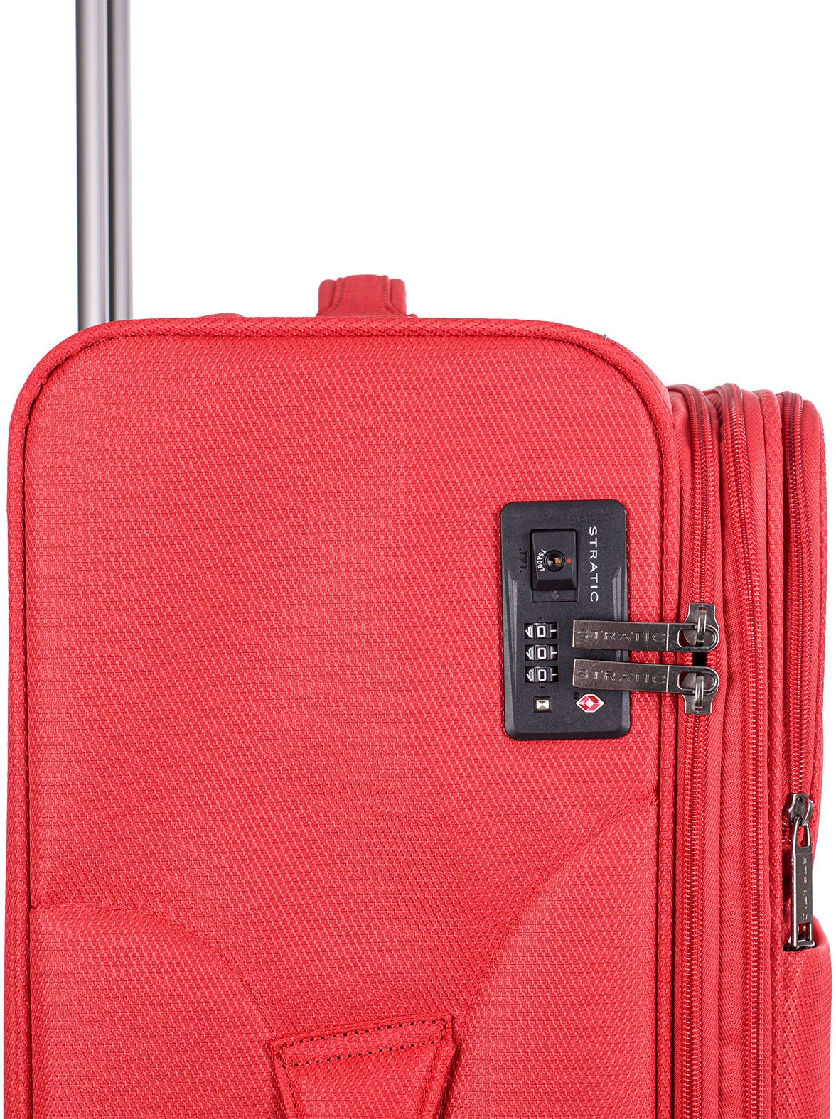 Stratic Weichgepäck-Trolley »Stratic Light + L, red«, 4 Rollen, Reisekoffer großer Koffer Aufgabegepäck TSA-Zahlenschloss