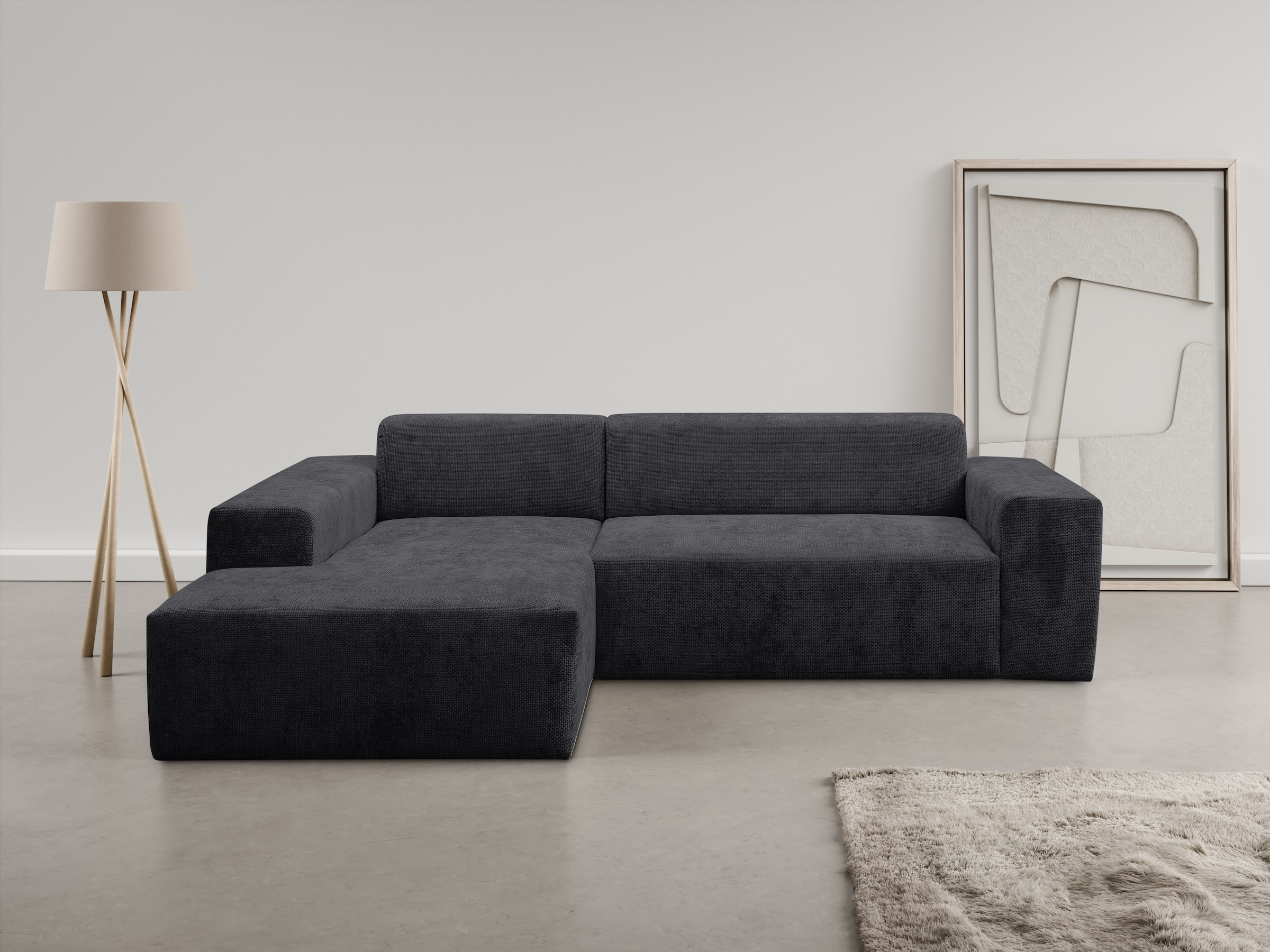 WERK2 Ecksofa »Zeus-L modern & zeitlos, Breite 253 cm, bequemes Sofa« Curvy günstig online kaufen