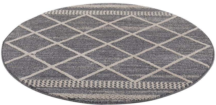 Carpet City Teppich »Art 2645«, rund, 7 mm Höhe, Kurzflor, Rauten-Optik, ideal für Flur & Diele