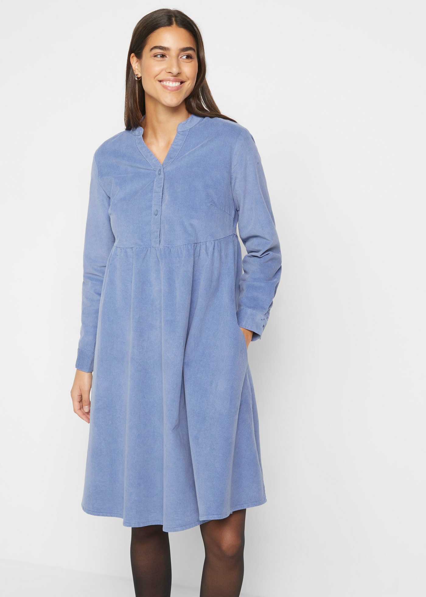 bonprix Midikleid »Kleid aus Baumwollcord« für entspannten Look, aus weichem Baumwollcord, mit Elasthan-Anteil