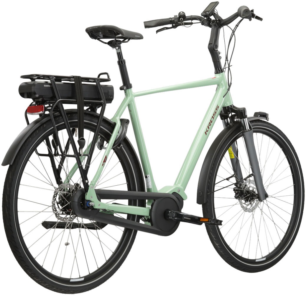 Kross »E-Citybike Sentio Hybrid 4.0 28 Zoll grün - Shimano Mittelmotor« 7 Gang Shimano NEXUS Schaltwerk Nabenschaltung Mittelmotor 250 W SHIMANO 36 V/250 W, Mittelmotor DU-E500