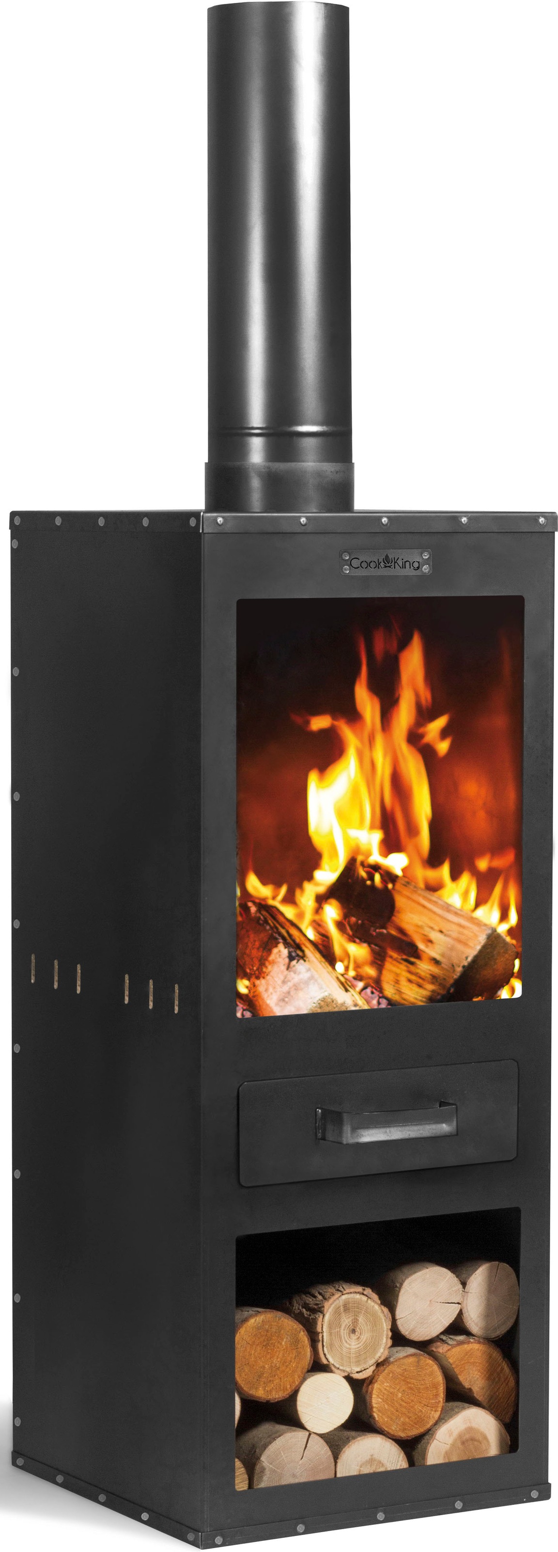 COOKKING Gartenkamin »Rosa« 40x40x150 cm schwarz