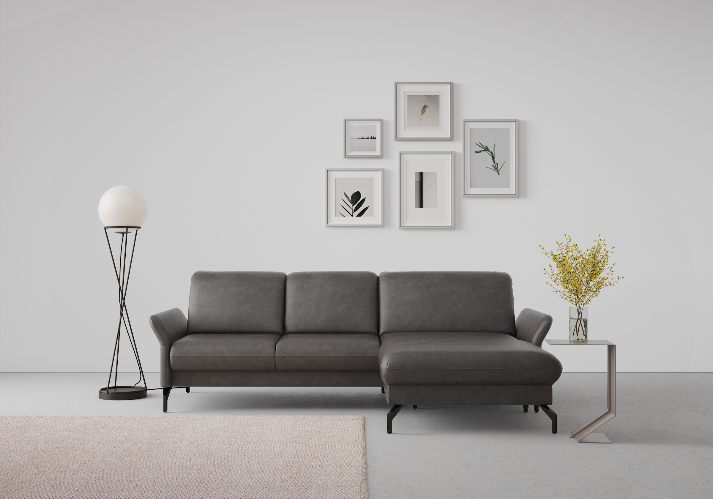 sit&more Ecksofa »Fashion L-Form«, wahlweise mit Kopfteilverstellung und Vorziehsitz, motorisch