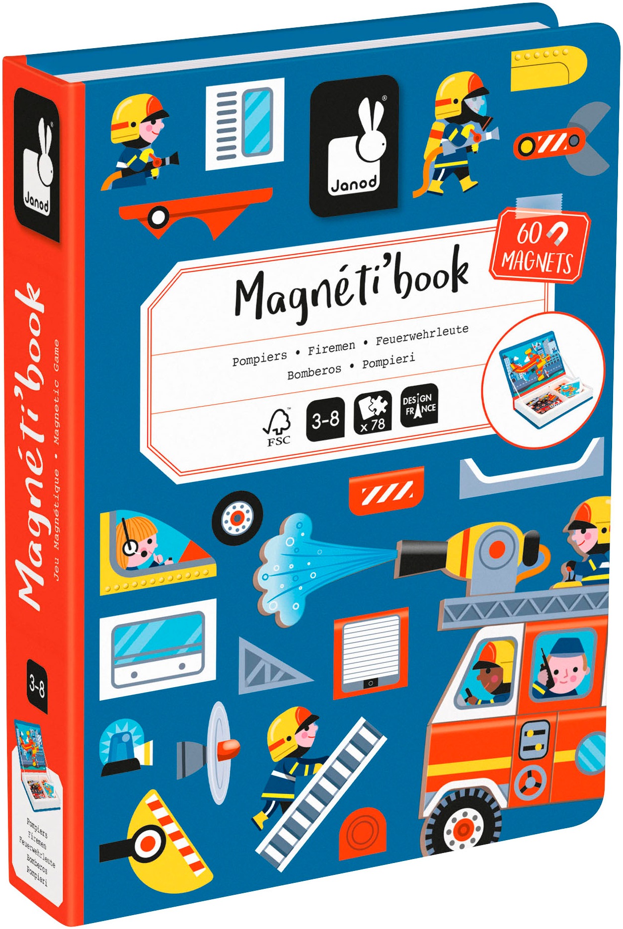Janod Lernspielzeug »Magnetbuch - Feuerwehr«, FSC®- schützt Wald - weltweit