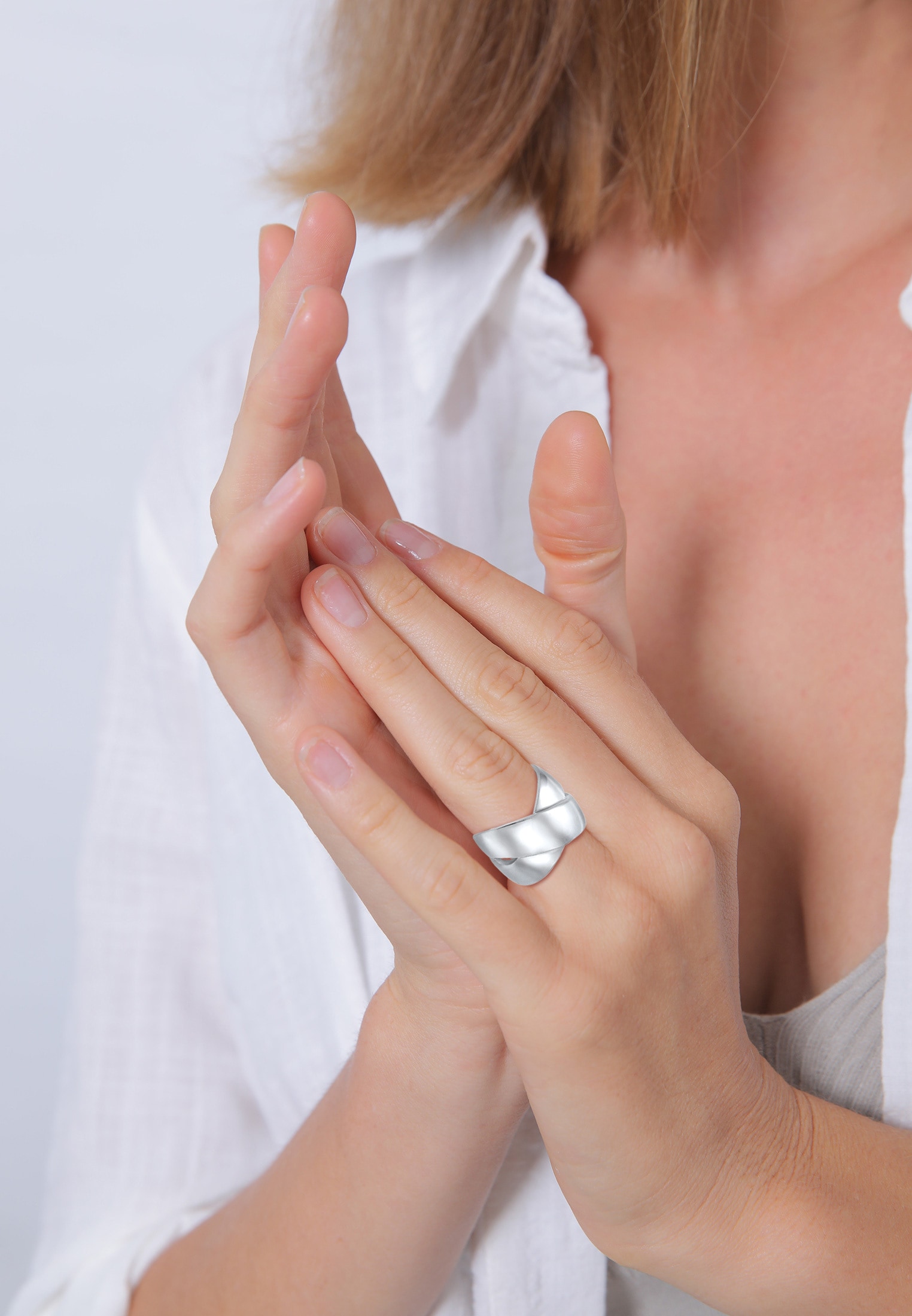 Elli Premium Fingerring »Bandring Breit Modern 925 Sterling Silber«