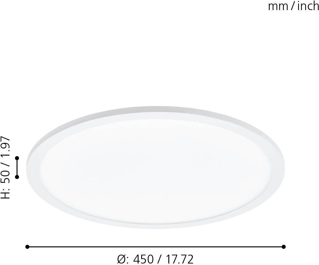 EGLO Deckenleuchte »SARSINA«, 1 flammig, Leuchtmittel LED-Board | LED fest integriert, Wand-/Deckenleuchte, H5,0 x, weiß, Leuchtmittel inkl.